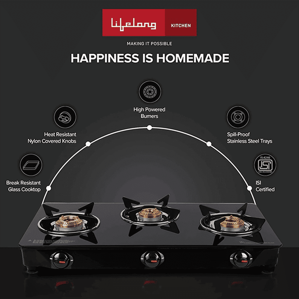 Lifelong LLGS18 Toughened Glass Top 3 Burner Manual Gas Stove (Anti-Skid Feet, Black)_13