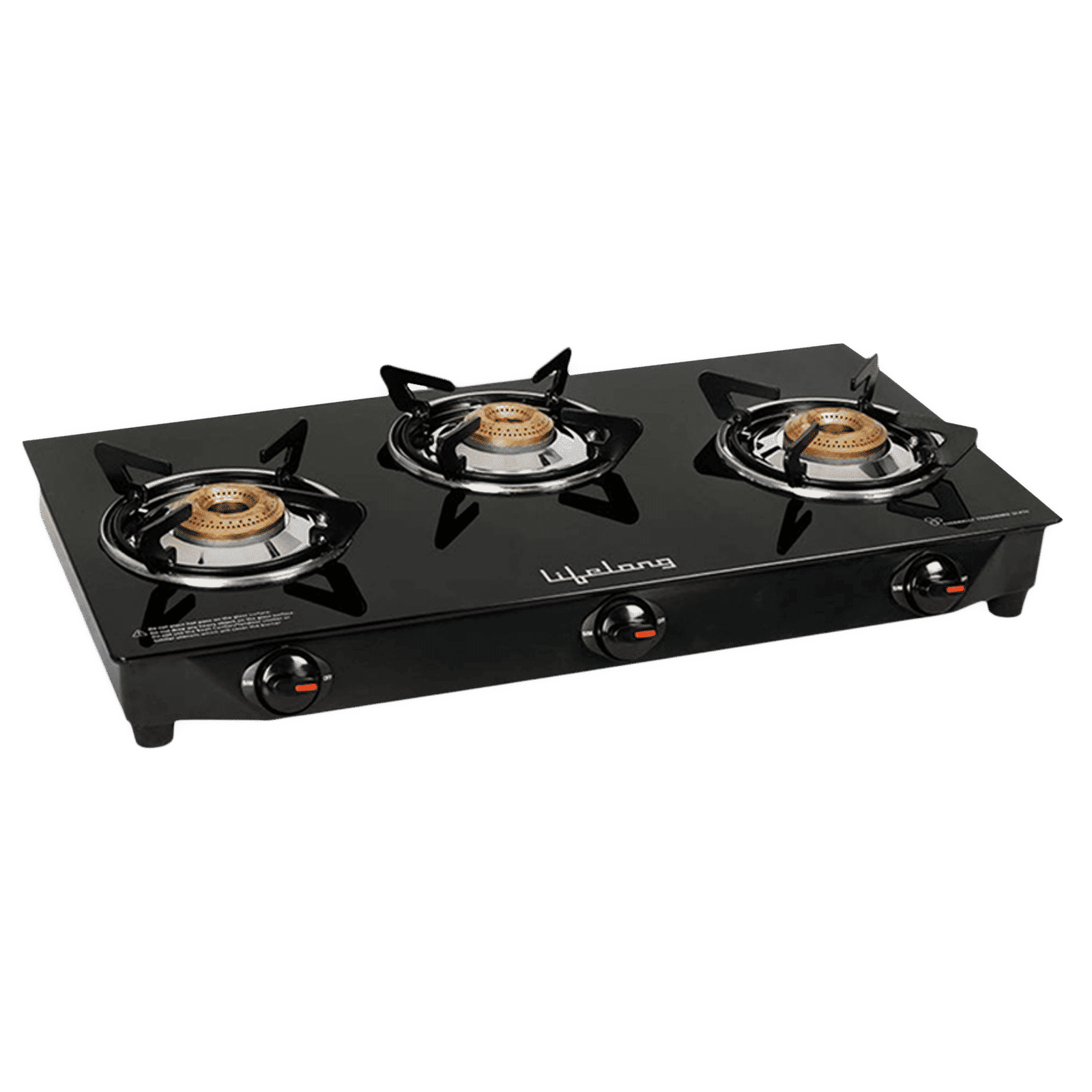 Lifelong LLGS18 Toughened Glass Top 3 Burner Manual Gas Stove (Anti-Skid Feet, Black)_6