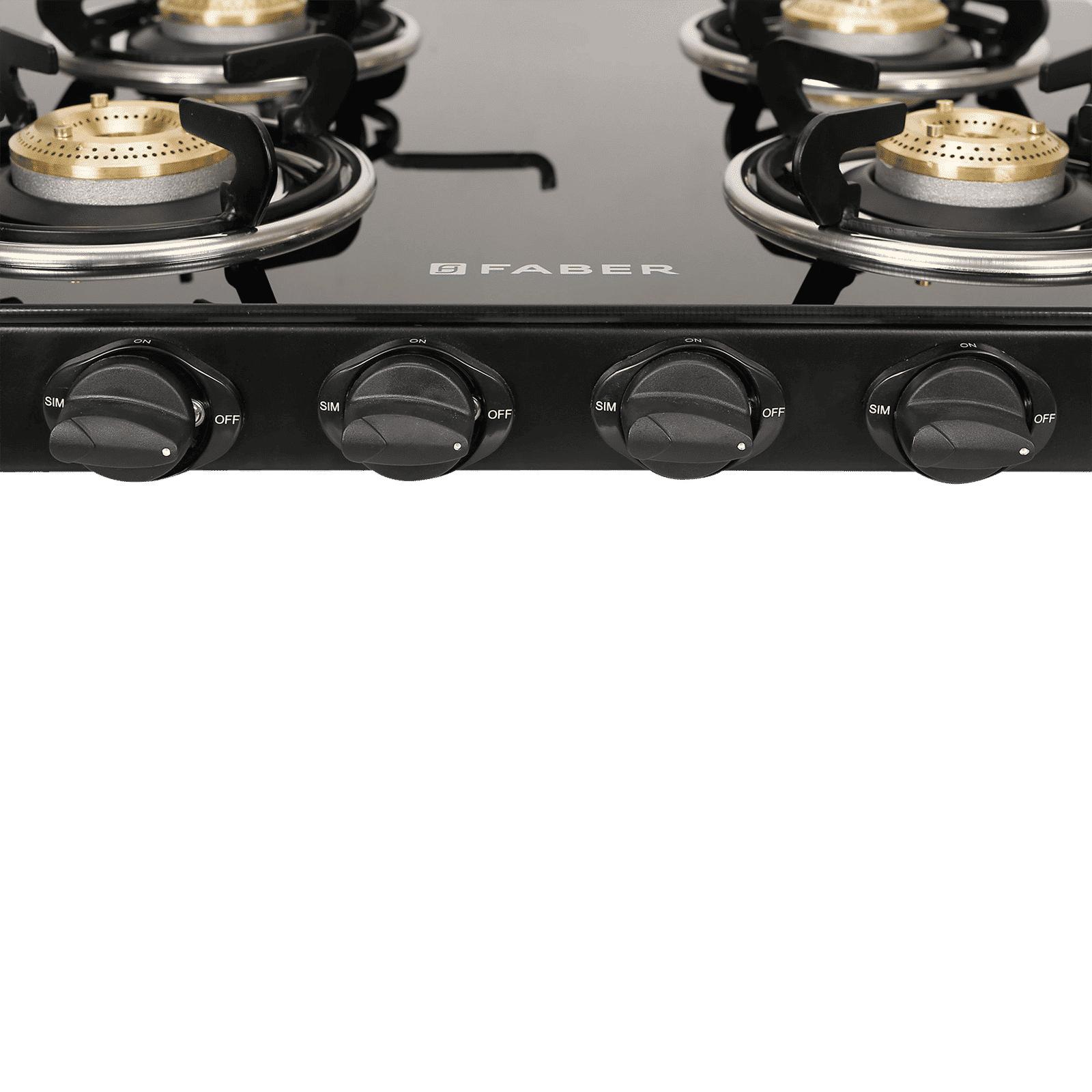 Faber Power 4BB BK Toughened Glass Top 4 Burner Manual Gas Stove (Powder Coating Round Pan Support, Black)_10