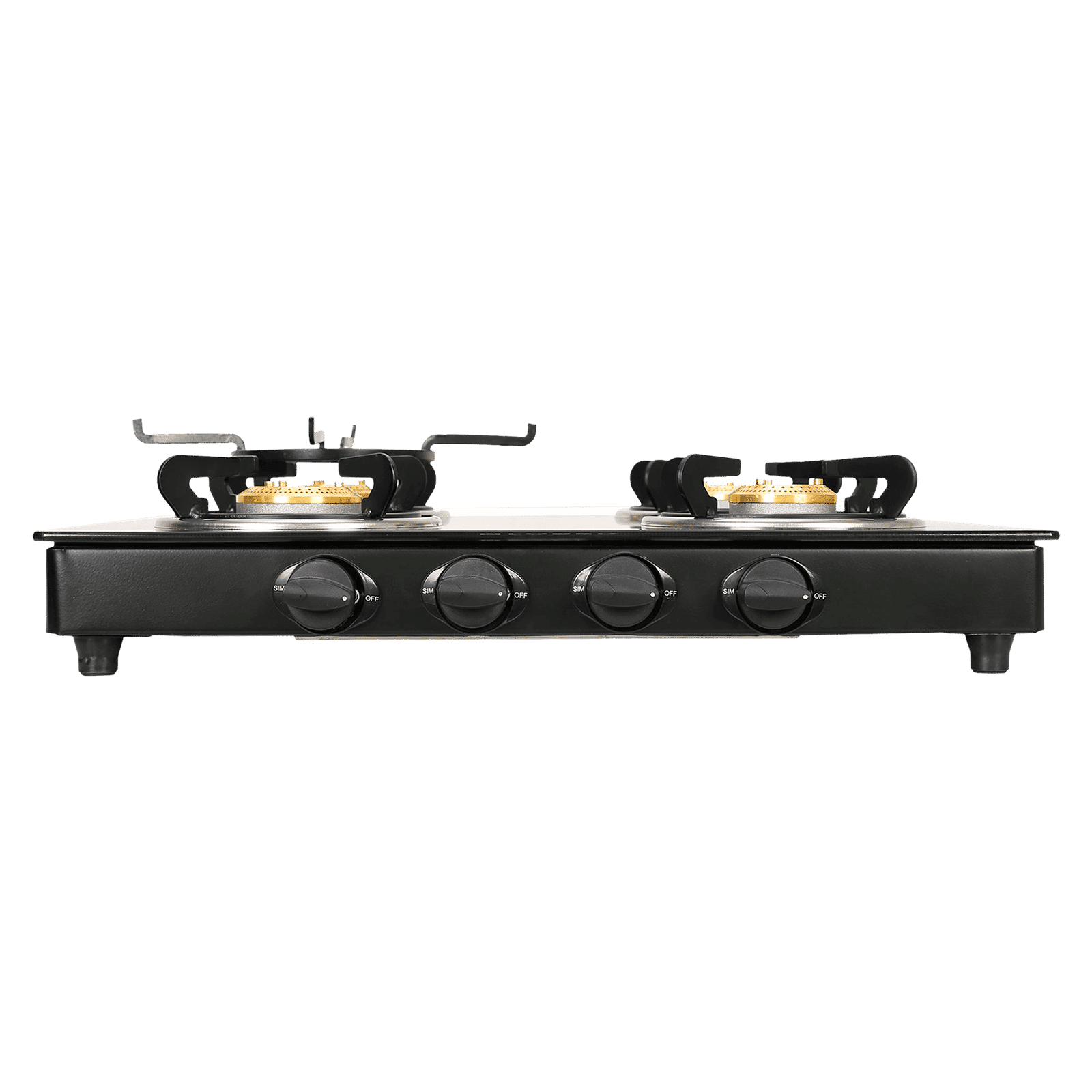 Faber Power 4BB BK Toughened Glass Top 4 Burner Manual Gas Stove (Powder Coating Round Pan Support, Black)_9