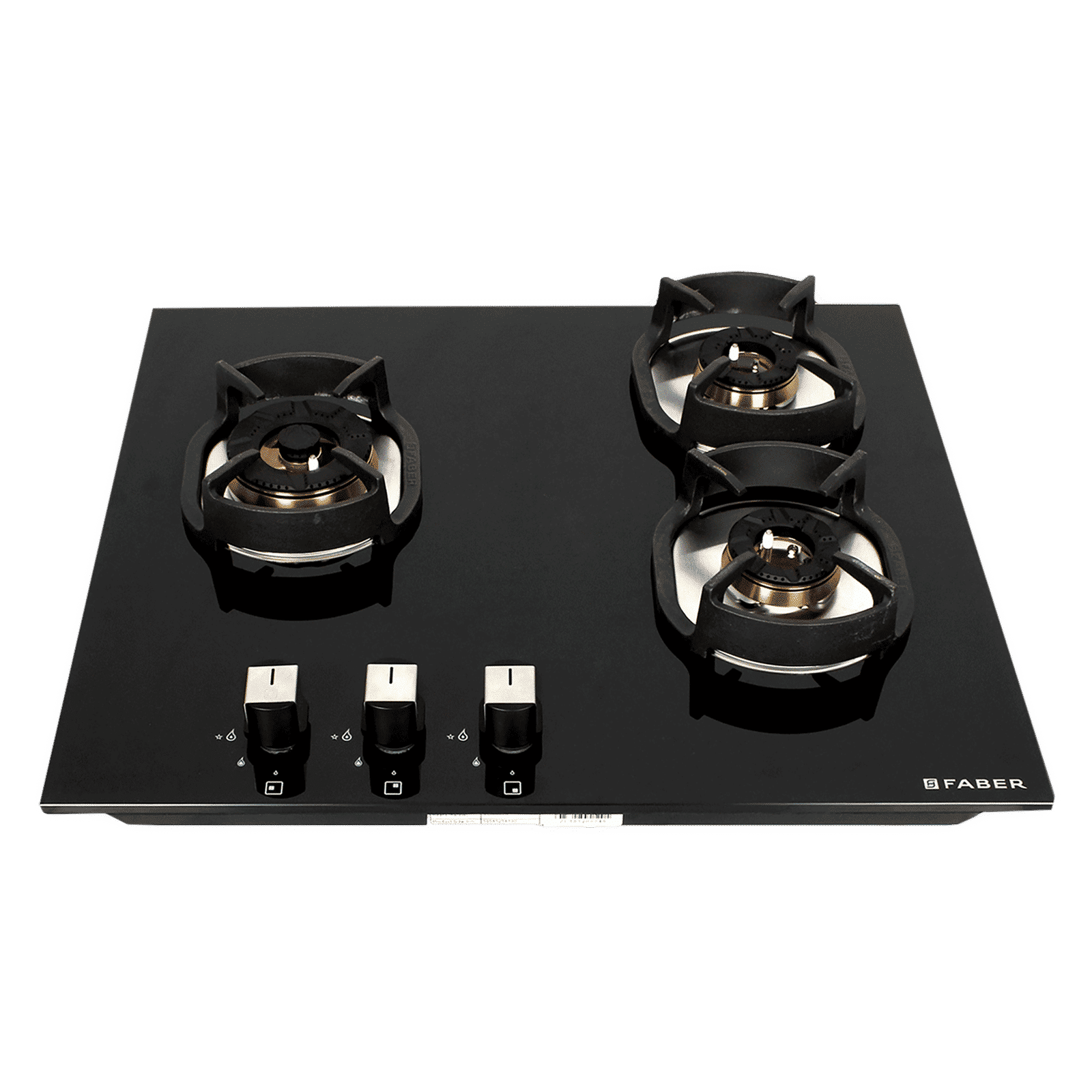 Faber Nexus IND HT603 CRS BR CI AI Toughened Glass Top 3 Burner Automatic Hob (Heavy Duty Pan Support, Black)_6