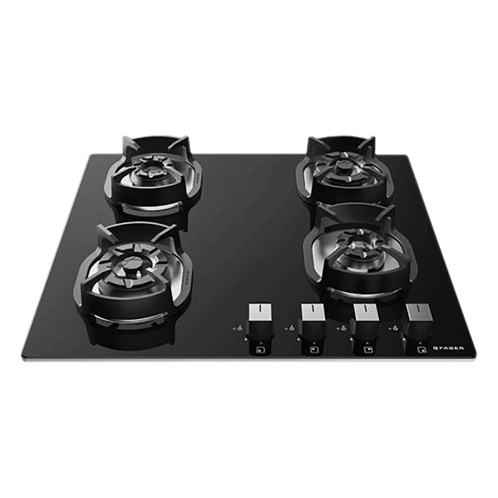 Faber Nexus IND HT604 CRS BR CI AI Toughened Glass Top 4 Burner Automatic Hob (Heavy Duty Pan Support, Black) Faber Nexus IND HT604 CRS BR CI AI Toughened Glass Top 4 Burner Automatic Hob (Heavy Duty Pan Support, Black)_1