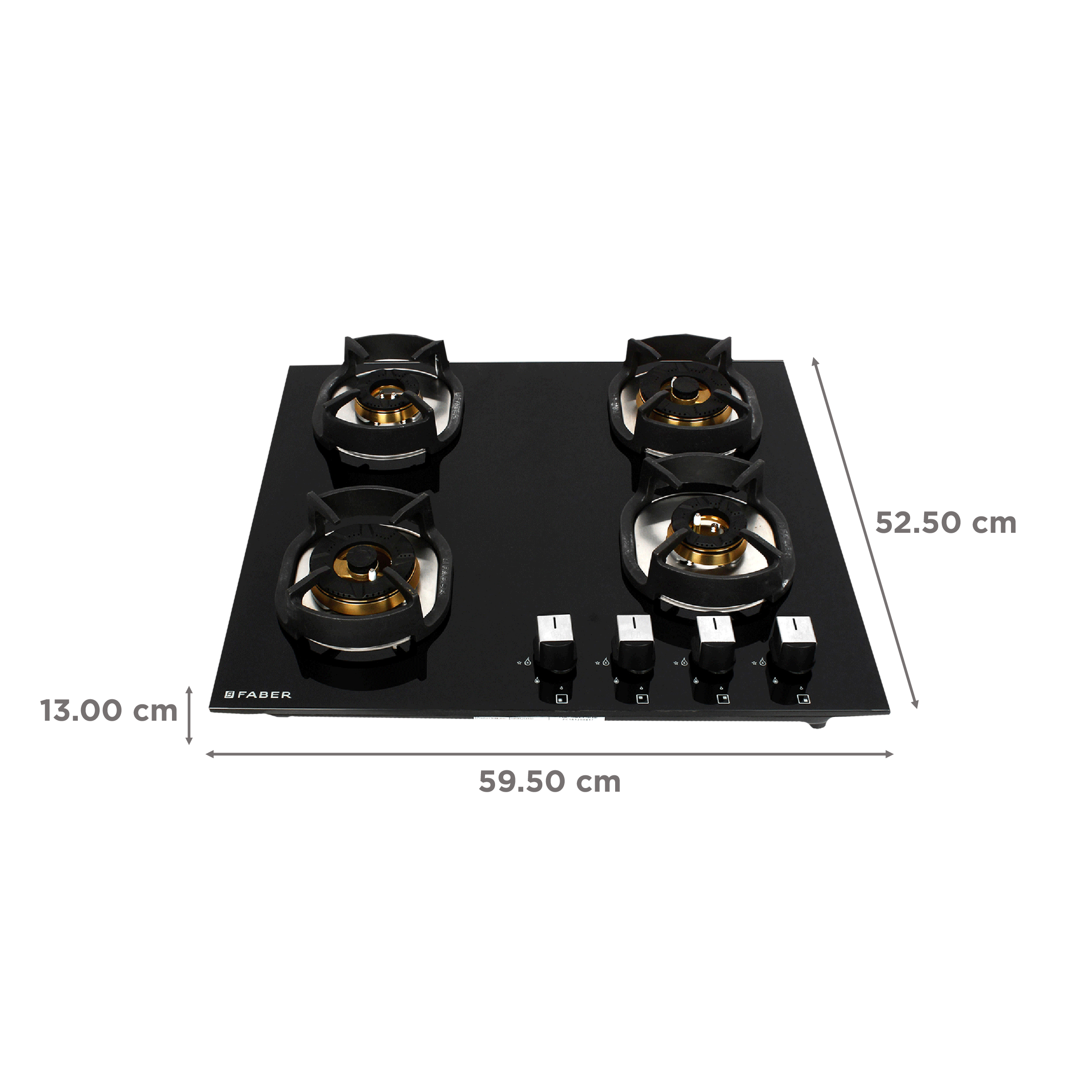 Faber Nexus IND HT604 CRS BR CI AI Toughened Glass Top 4 Burner Automatic Hob (Heavy Duty Pan Support, Black) Faber Nexus IND HT604 CRS BR CI AI Toughened Glass Top 4 Burner Automatic Hob (Heavy Duty Pan Support, Black)_2