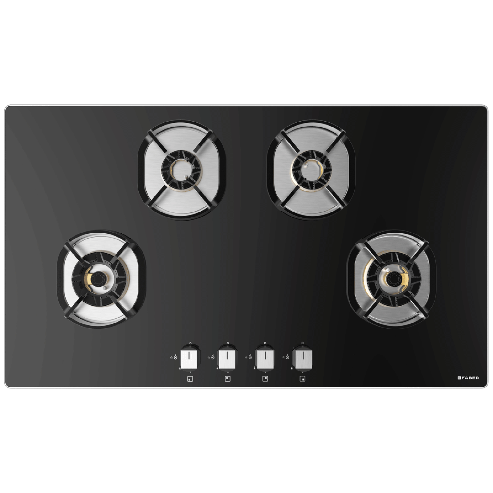 Faber Nexus IND HT904 CRS BR CI AI Toughened Glass Top 4 Burner Automatic Hob (Heavy Duty Pan Support, Black)_5