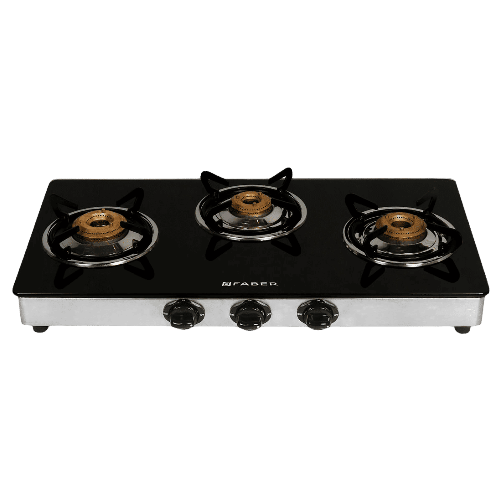 Faber Power 3BB SS Toughened Glass Top 3 Burner Manual Gas Stove (Anti Leak Technology, Black)_6