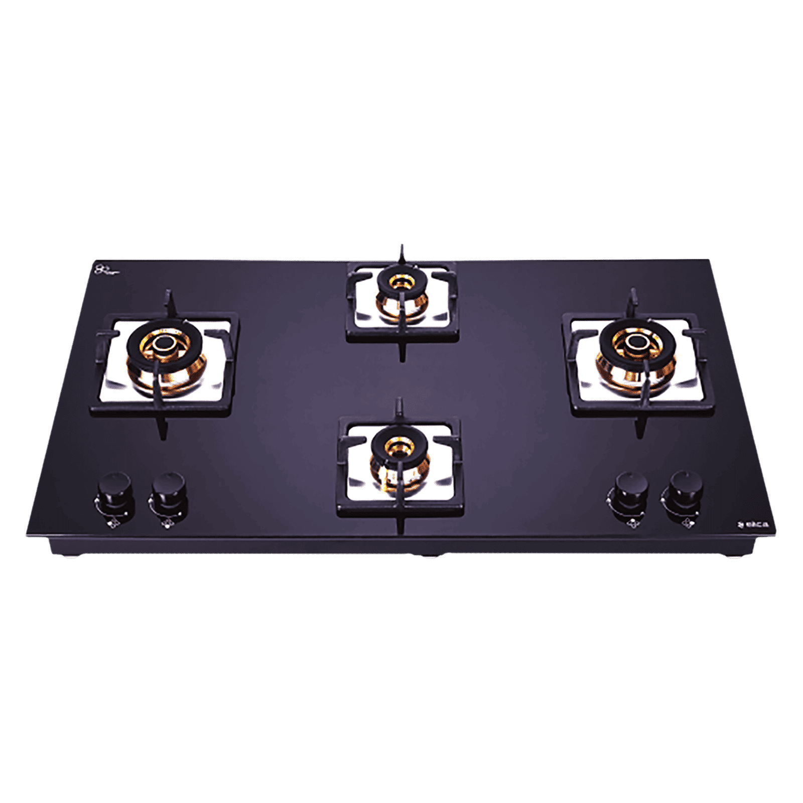 Elica FLEXI FB HCT 491 DX Toughened Glass Top 4 Burner Automatic Hob (Cast Iron Grid, Black)_1
