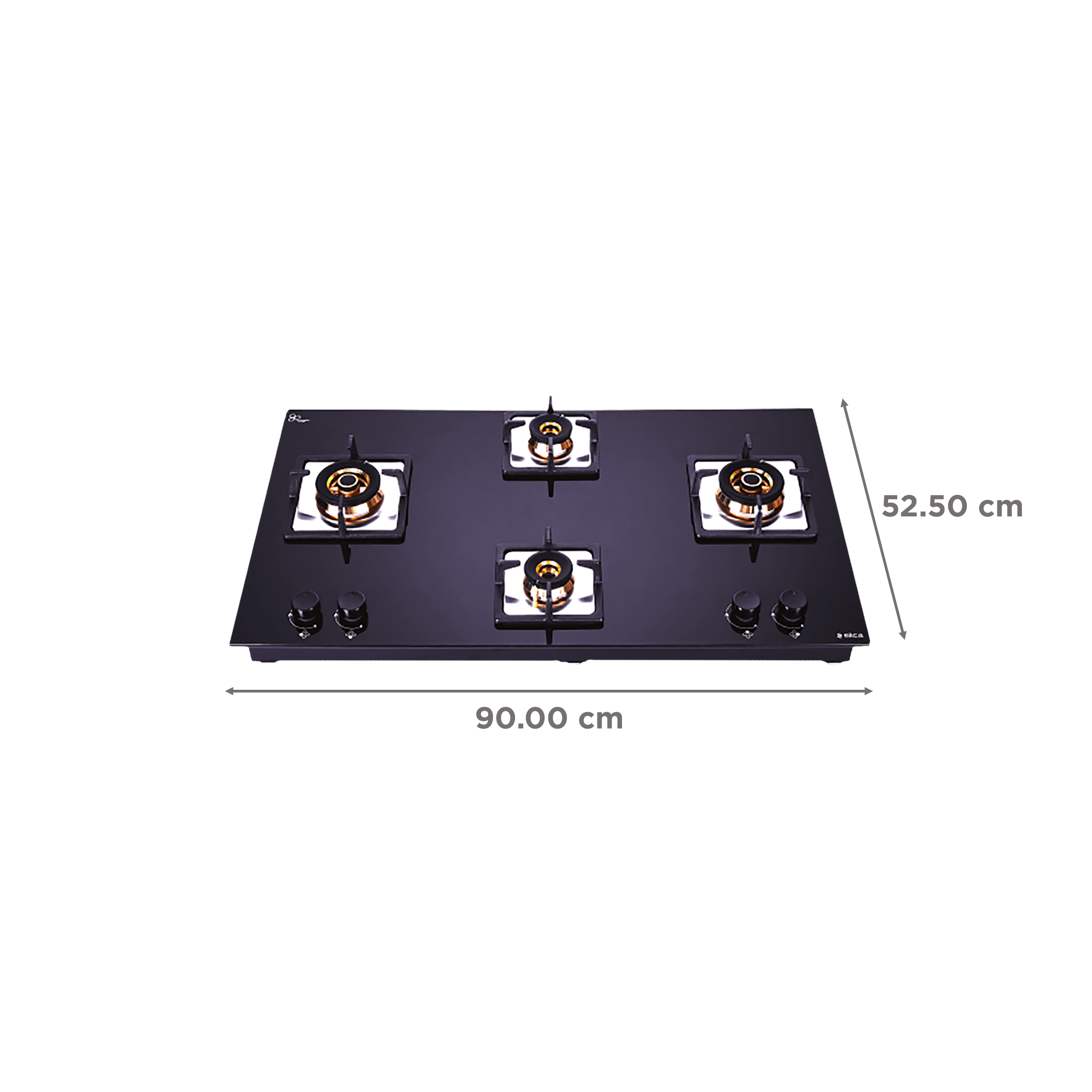 Elica FLEXI FB HCT 491 DX Toughened Glass Top 4 Burner Automatic Hob (Cast Iron Grid, Black)_2