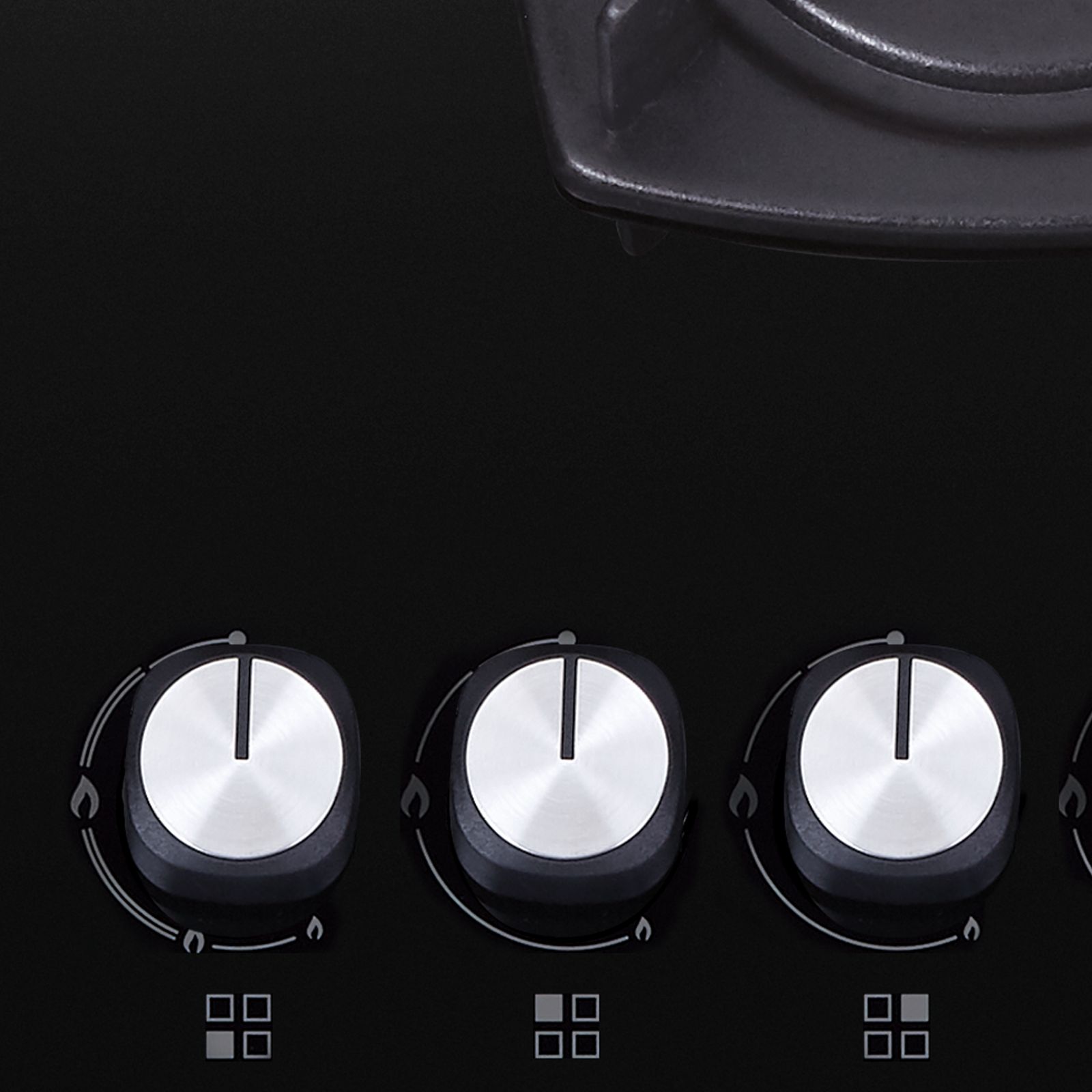 Elica DT FLEXI FB MFC 4B 60 SWIRL Glass Top 4 Burner Automatic Electric Hob (Cast Iron Grid, Black)_5