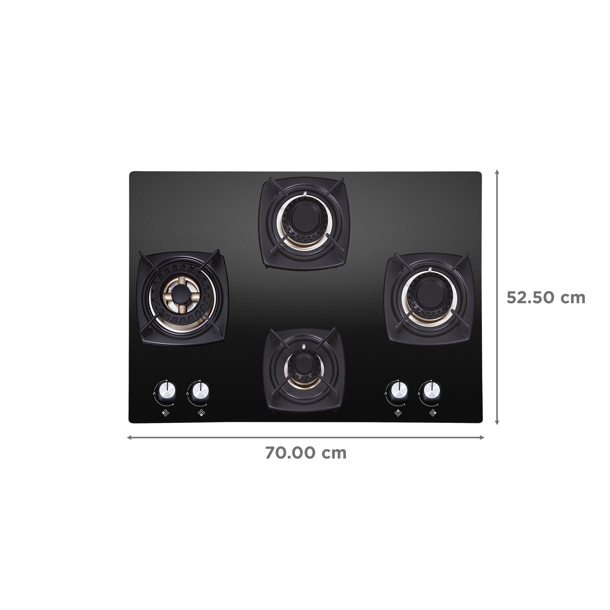 Elica DT FLEXI FB MFC 4B 70 SWIRL Glass Top 4 Burner Automatic Electric Hob (Cast Iron Grid, Black)_2