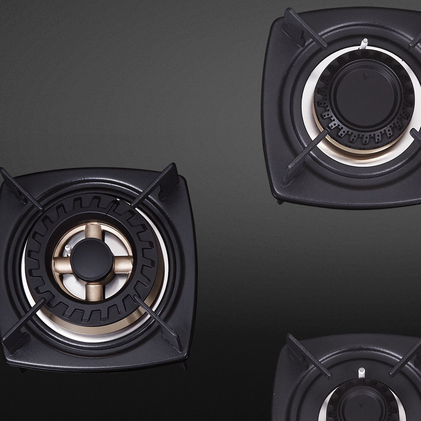 Elica DT FLEXI FB MFC 4B 70 SWIRL Glass Top 4 Burner Automatic Electric Hob (Cast Iron Grid, Black)_4