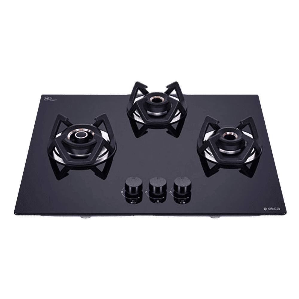 Elica CLASSIC FLEXI AB MFC 3B 60 MT Glass Top 3 Burner Automatic Electric Hob (Cast Iron Grid, Black)_1