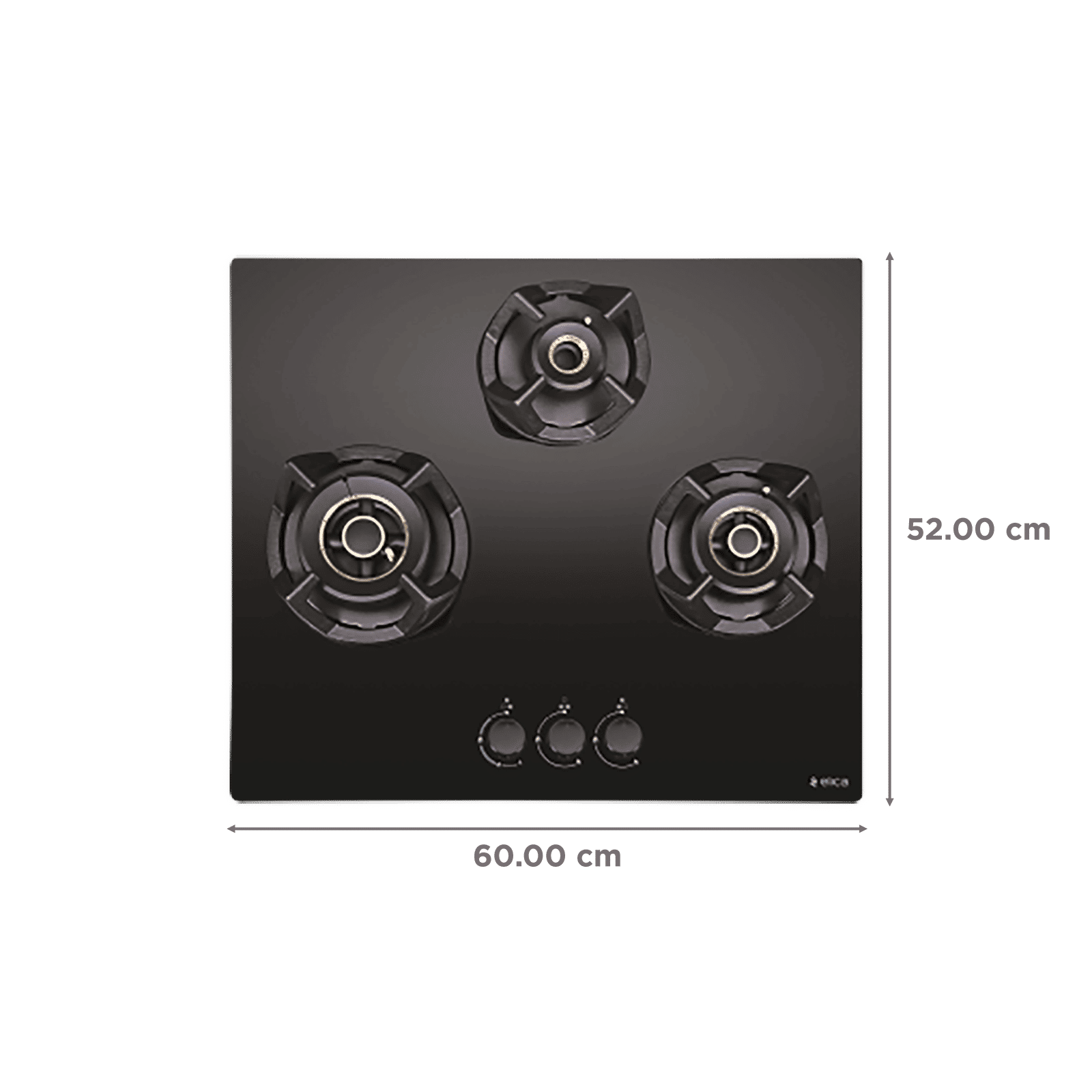 Elica CLASSIC FLEXI AB MFC 3B 60 MT Glass Top 3 Burner Automatic Electric Hob (Cast Iron Grid, Black)_2