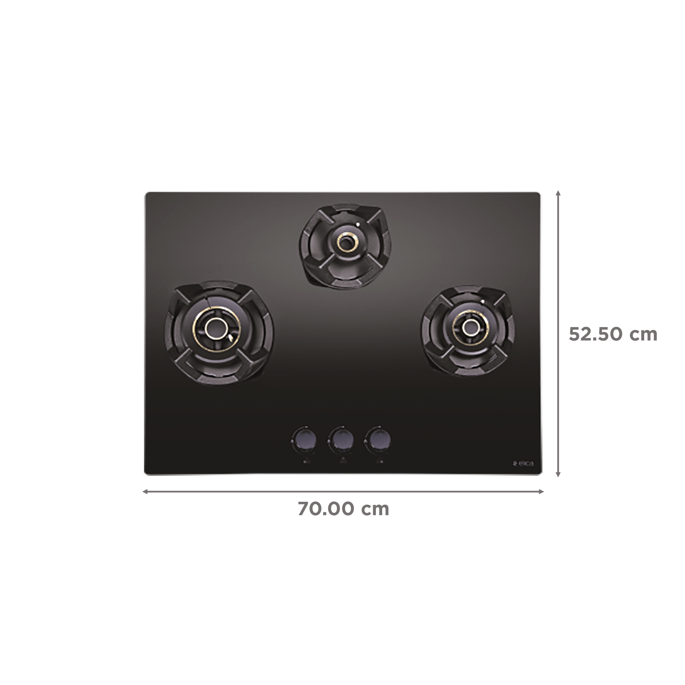 Elica CLASSIC FLEXI AB MFC 3B 70 MT Glass Top 3 Burner Automatic Electric Hob (Cast Iron Grid, Black)_2