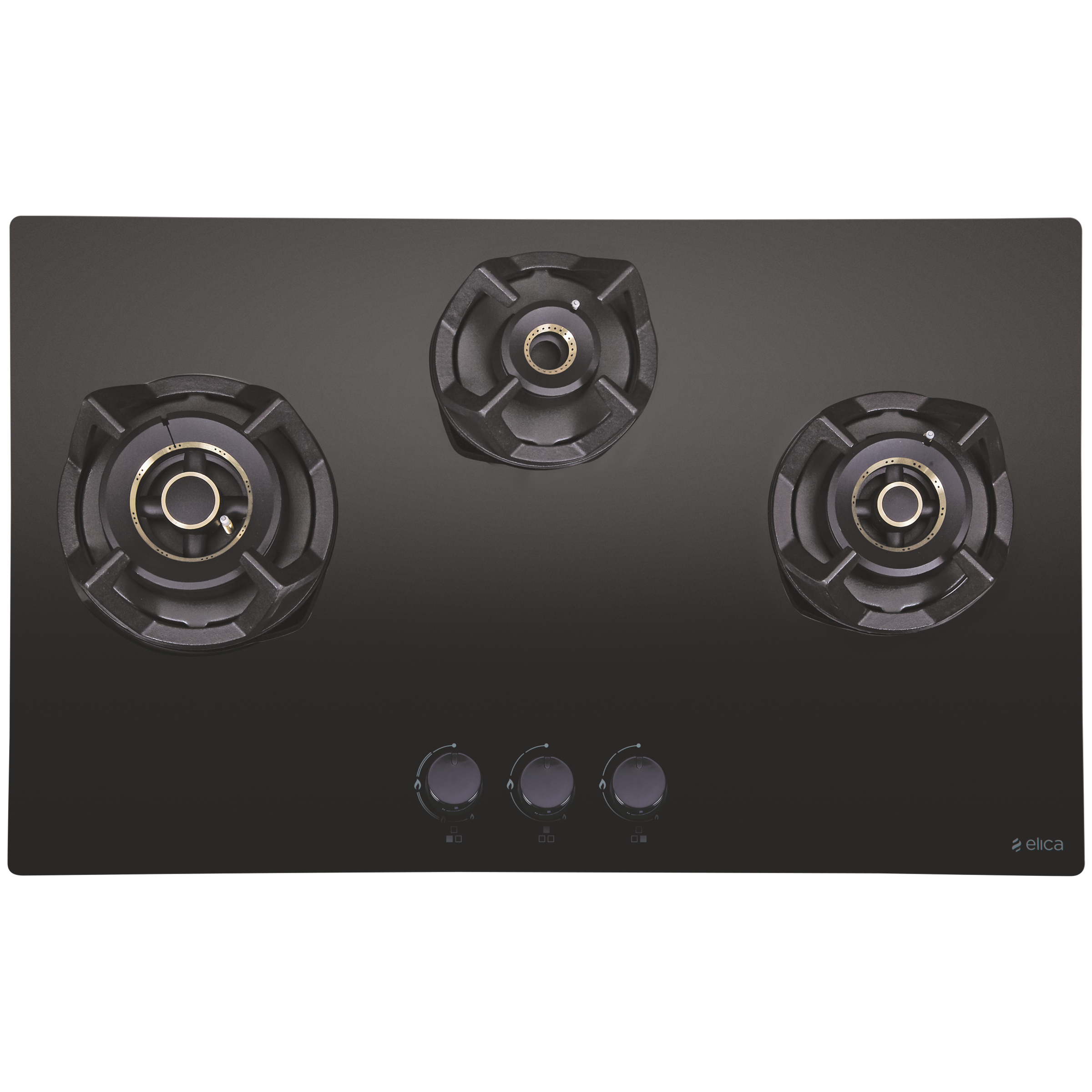 Elica CLASSIC FLEXI AB MFC 3B 75 MT Glass Top 3 Burner Automatic Electric Hob (Cast Iron Grid, Black)_1