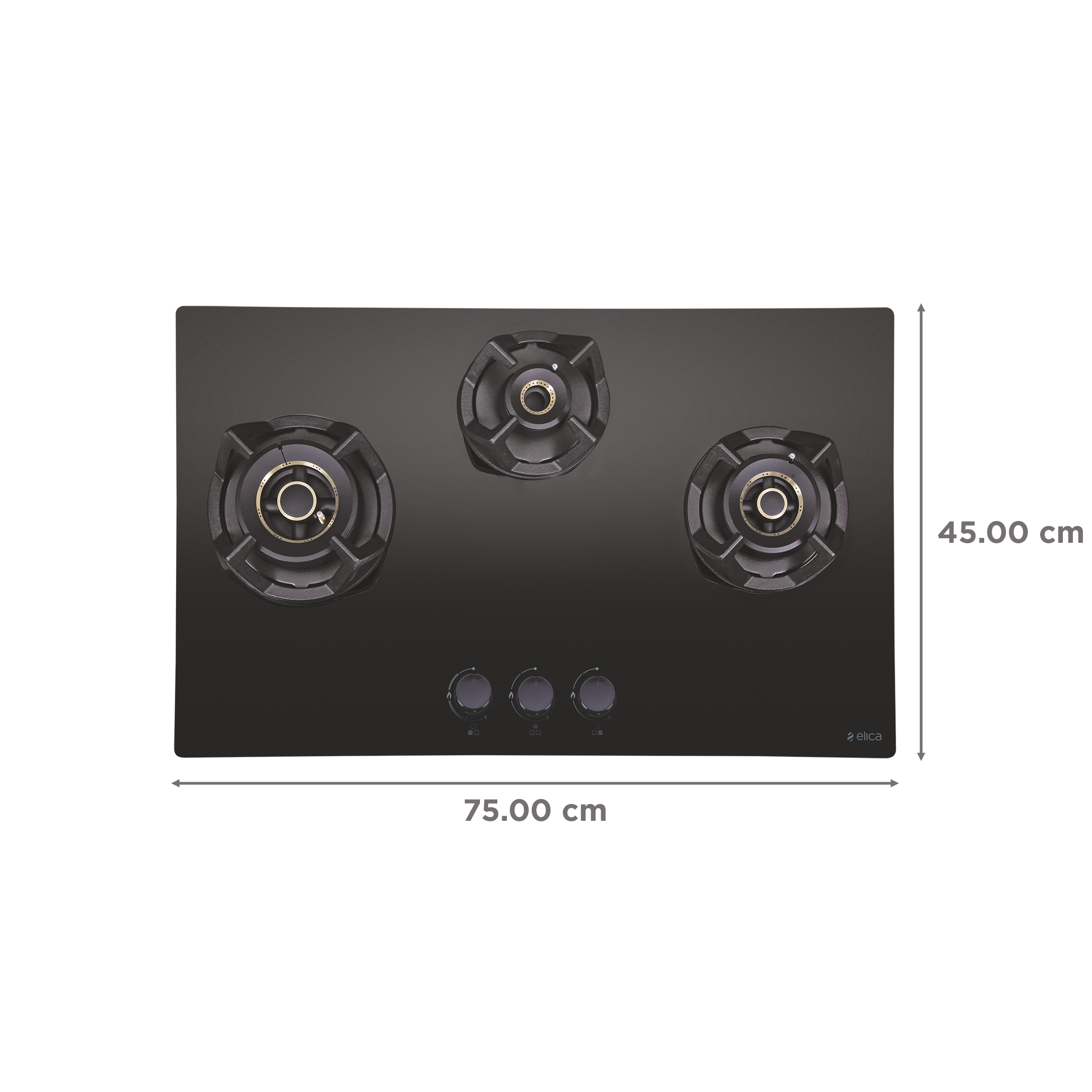Elica CLASSIC FLEXI AB MFC 3B 75 MT Glass Top 3 Burner Automatic Electric Hob (Cast Iron Grid, Black)_2