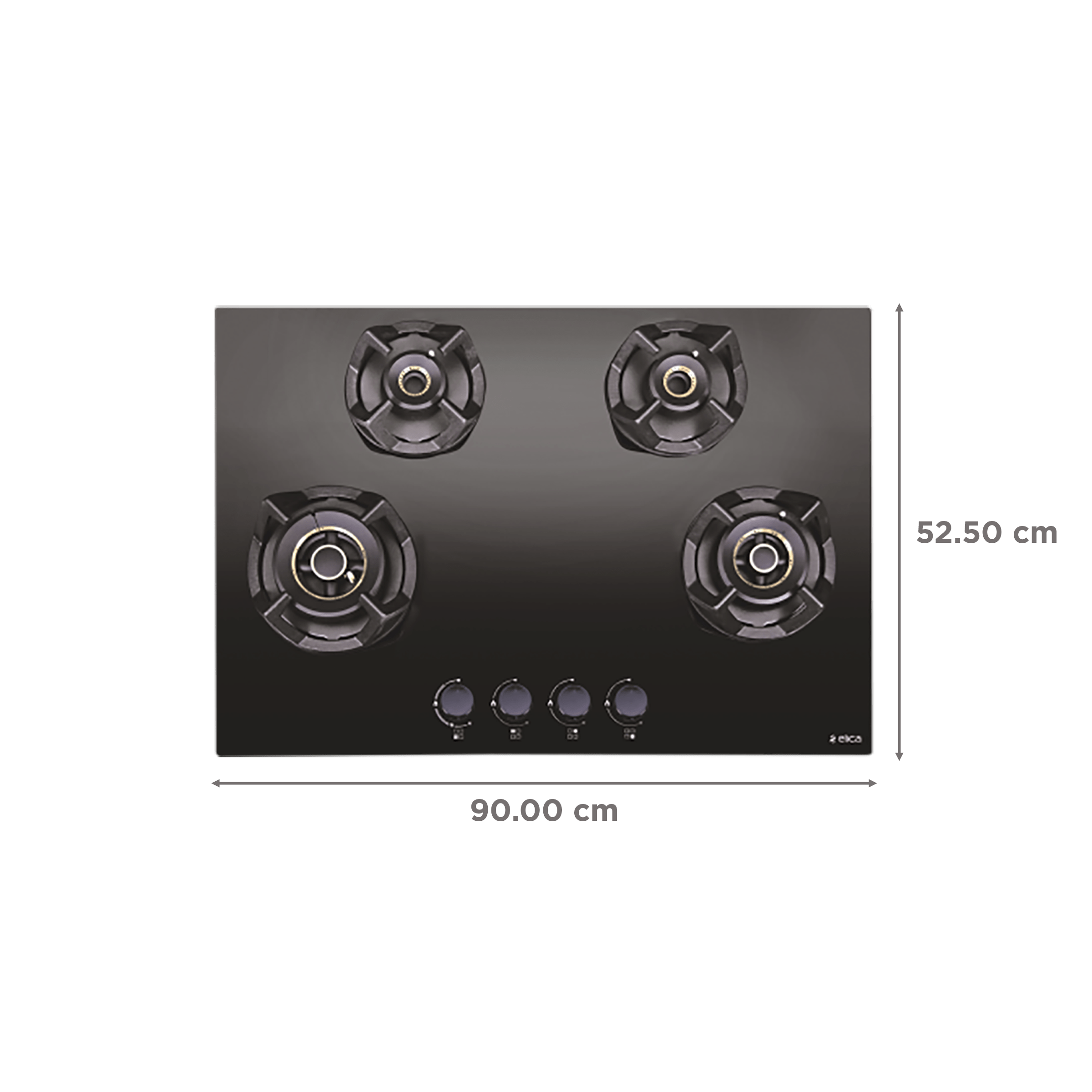 Elica CLASSIC FLEXI AB MFC 4B 90 R MT Glass Top 4 Burner Automatic Electric Hob (Cast Iron Grid, Black)_2
