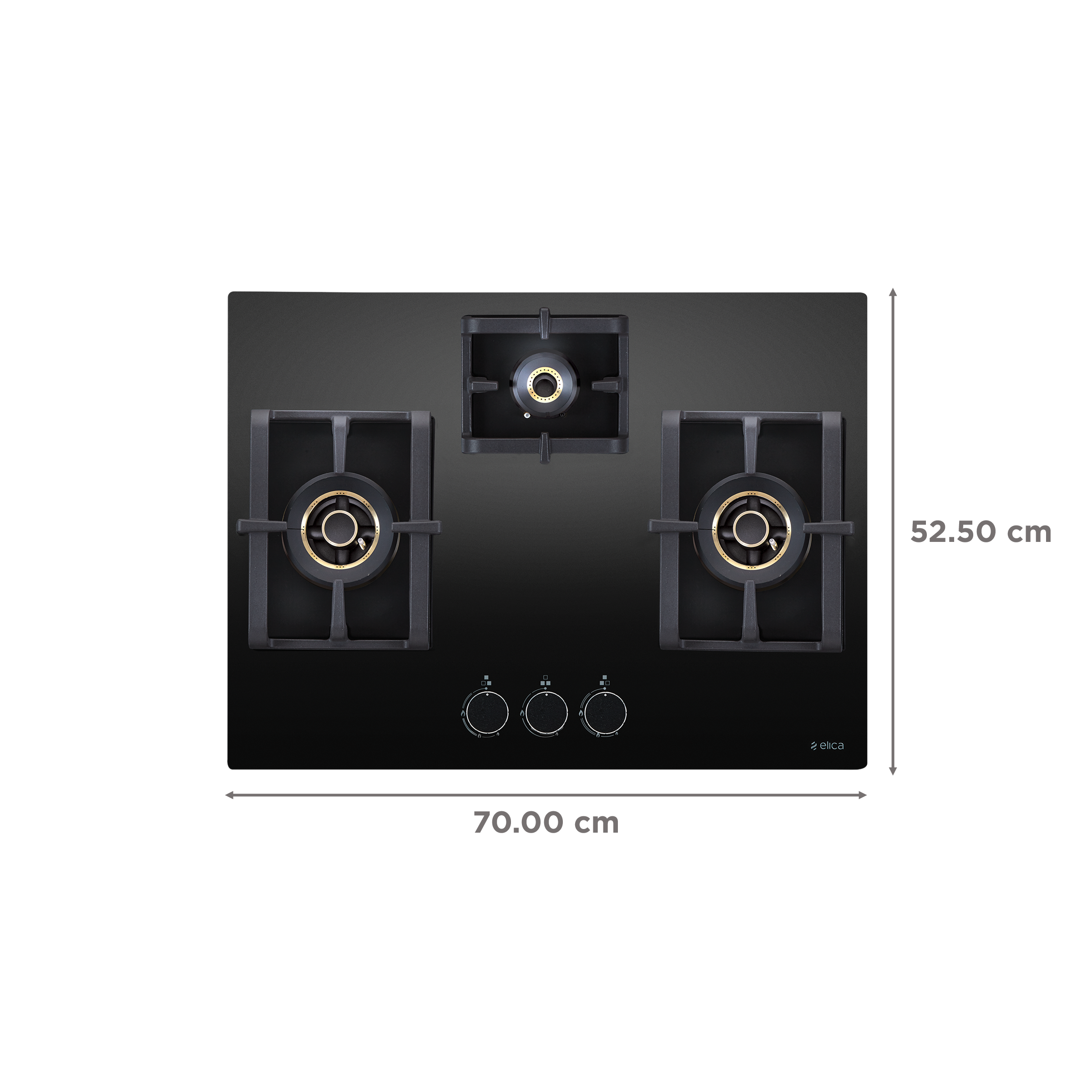 Elica PRO AB MFC 3B 70 DX Glass Top 3 Burner Automatic Electric Hob (Round Metallic Knob, Black)_2