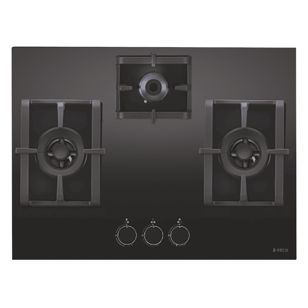 Elica PRO AB MFC 4B 70 DX Glass Top 4 Burner Automatic Electric Hob (Round Metallic Knob, Black)_1