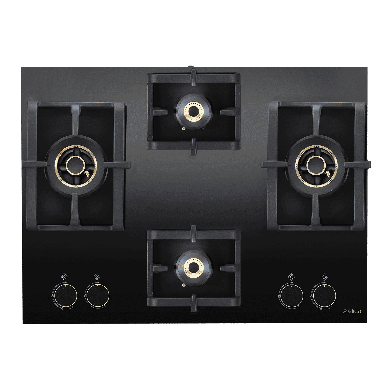 Elica PRO AB MFC 4B 70 DX Glass Top 4 Burner Automatic Electric Hob (Round Metallic Knob, Black)_6