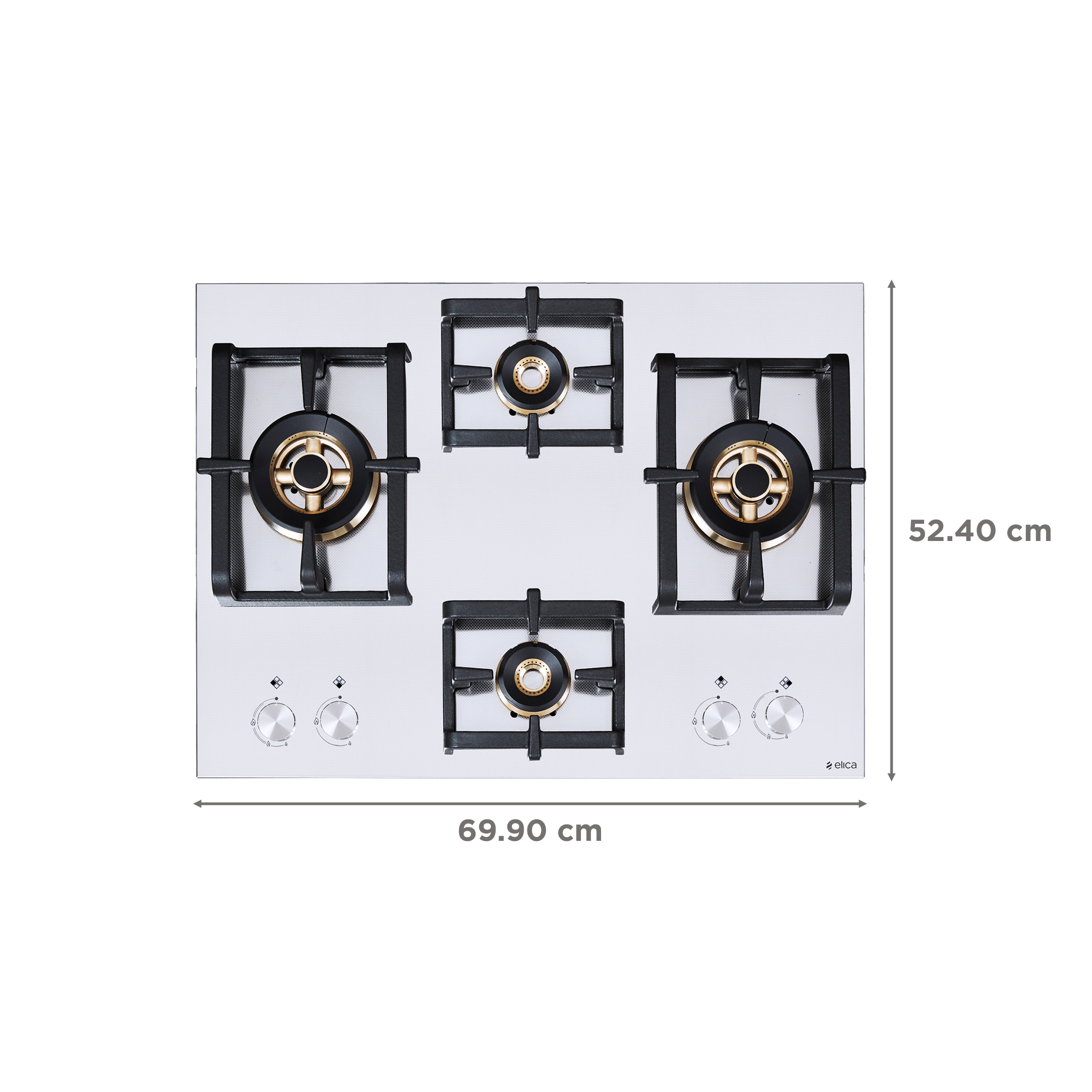 Elica INOX PRO FB MFC 4B 70 DX 4 Burner Automatic Electric Hob (Round Metallic Knob, Stainless Steel)_2
