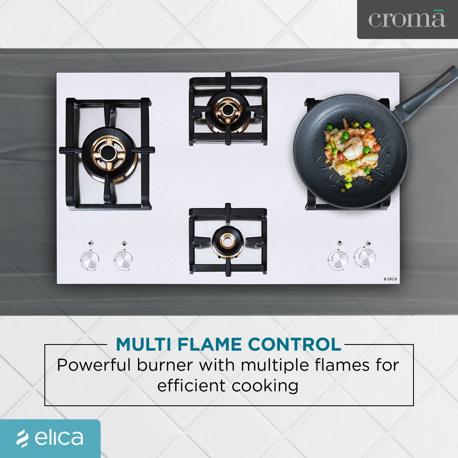 Elica INOX PRO FB MFC 4B 91 DX 4 Burner Automatic Electric Hob (Round Metallic Knob, Stainless Steel)_11