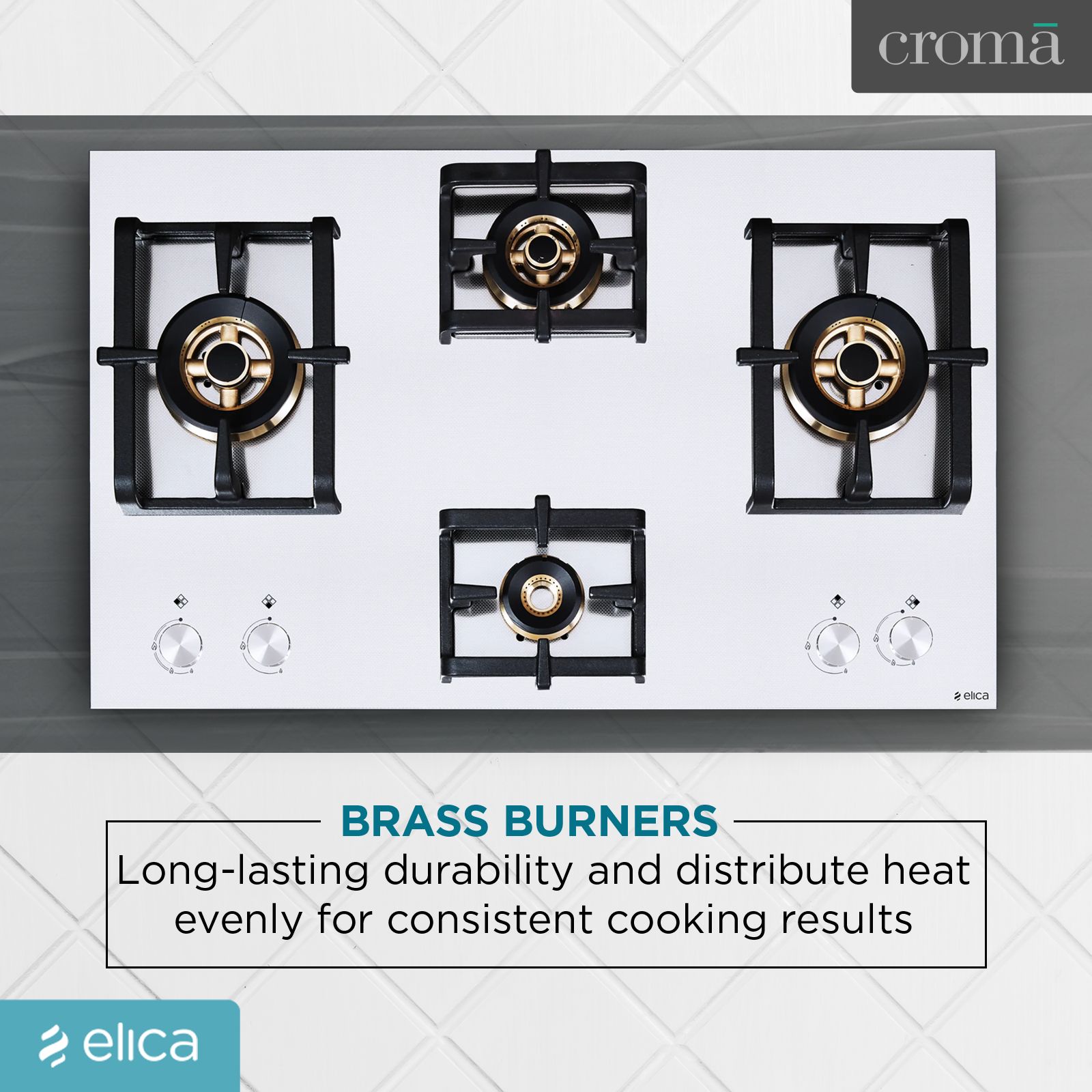 Elica INOX PRO FB MFC 4B 91 DX 4 Burner Automatic Electric Hob (Round Metallic Knob, Stainless Steel)_7