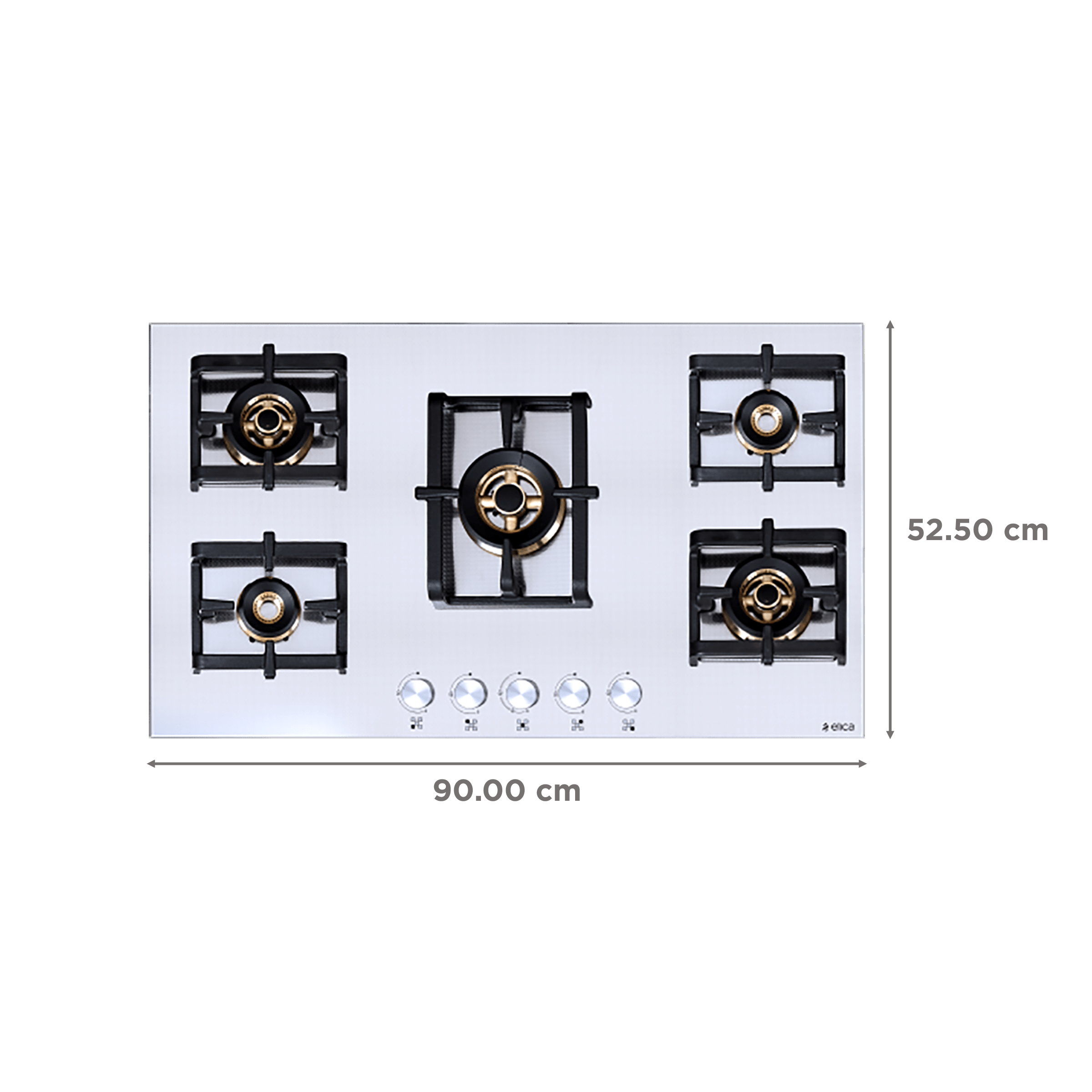 Elica INOX PRO FB MFC 5B 90 MT FFD 5 Burner Automatic Electric Hob (Round Metallic Knob, Stainless Steel)_2