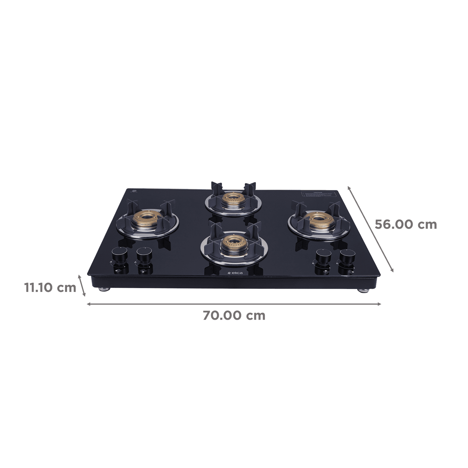 Elica 694 CT VETRO 2J (TKN CROWN DT SERIES) Toughened Glass Top 4 Burner Manual Gas Stove (Ultra Slim Frame, Black) Elica 694 CT VETRO 2J (TKN CROWN DT SERIES) Toughened Glass Top 4 Burner Manual Gas Stove (Ultra Slim Frame, Black)_2