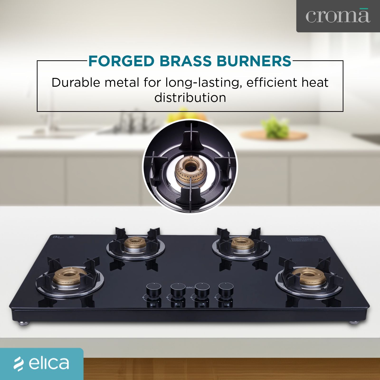 Elica 904 CT VETRO 2J (TKN CROWN DT SERIES) Toughened Glass Top 4 Burner Manual Gas Stove (Ultra Slim Frame, Black) Elica 904 CT VETRO 2J (TKN CROWN DT SERIES) Toughened Glass Top 4 Burner Manual Gas Stove (Ultra Slim Frame, Black)_11