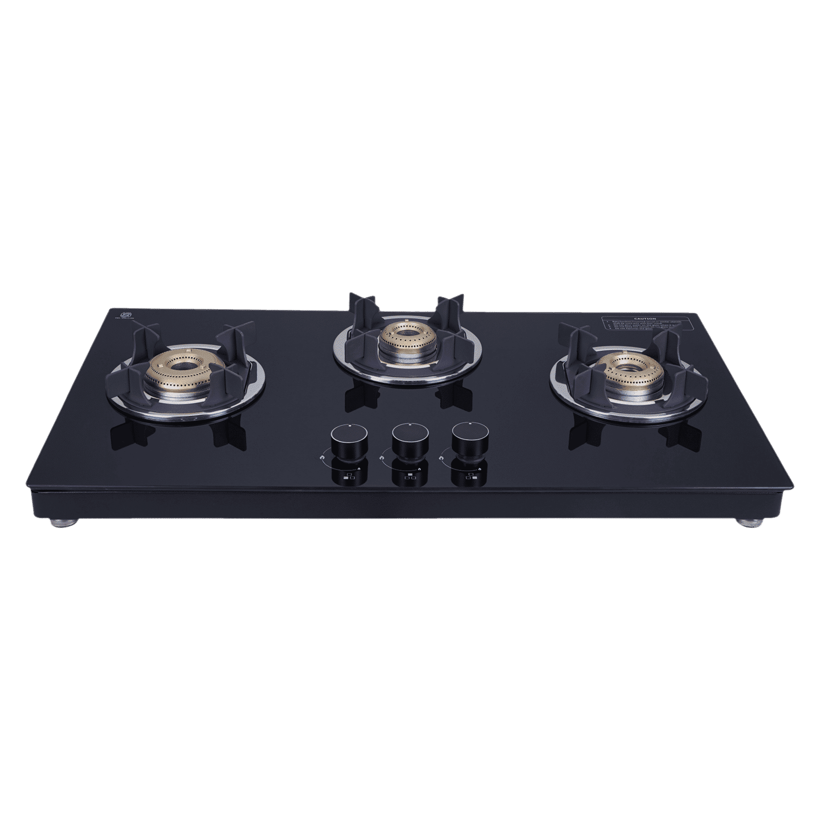 elica 773 CT VETRO (TKN CROWN DT SERIES) Toughened Glass Top 3 Burner Automatic Gas Stove (Ultra Slim Frame, Black)_1