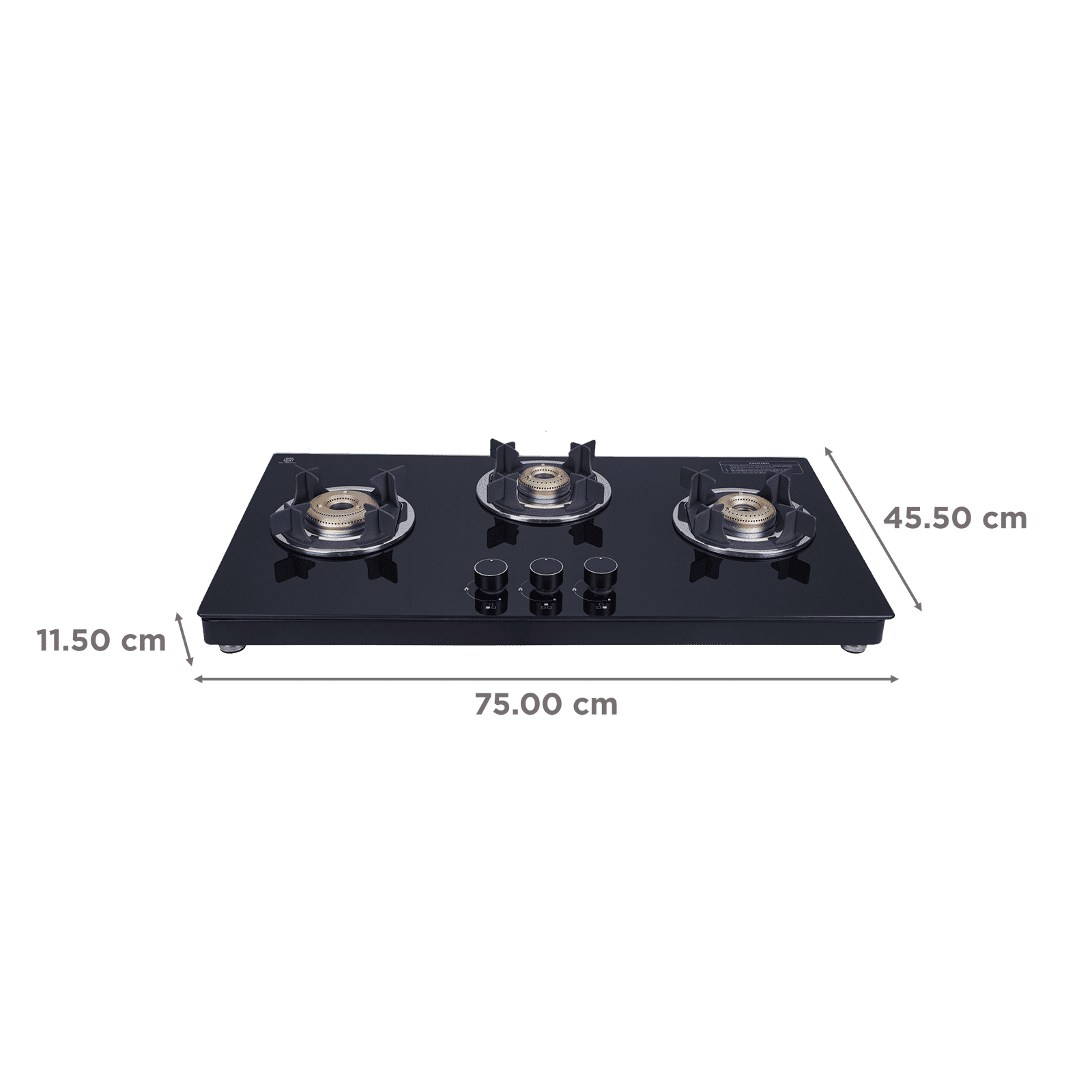 elica 773 CT VETRO (TKN CROWN DT SERIES) Toughened Glass Top 3 Burner Automatic Gas Stove (Ultra Slim Frame, Black)_2
