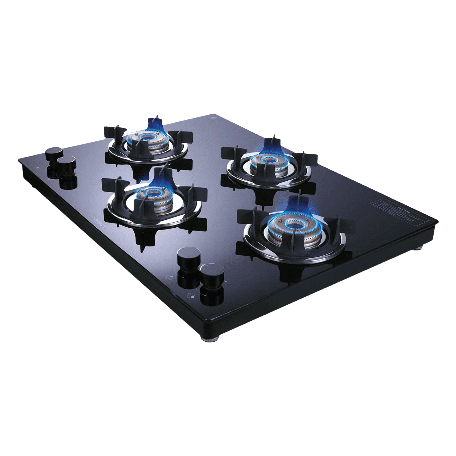 Elica 694 CT VETRO 2J (TKN CROWN DT SERIES) Toughened Glass Top 4 Burner Automatic Gas Stove (Ultra Slim Frame, Black)_8