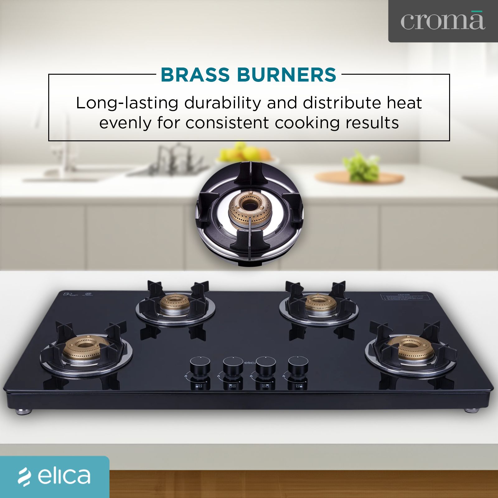 Elica 904 CT VETRO 2J (TKN CROWN DT SERIES) Toughened Glass Top 4 Burner Automatic Gas Stove (Ultra Slim Frame, Black) Elica 904 CT VETRO 2J (TKN CROWN DT SERIES) Toughened Glass Top 4 Burner Automatic Gas Stove (Ultra Slim Frame, Black)_11