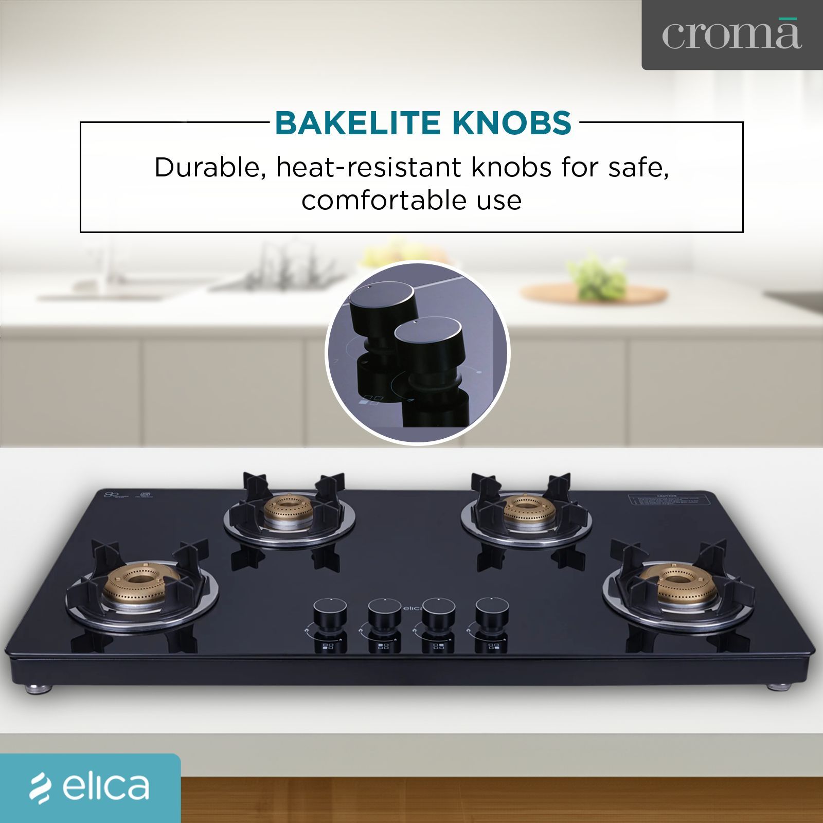 Elica 904 CT VETRO 2J (TKN CROWN DT SERIES) Toughened Glass Top 4 Burner Automatic Gas Stove (Ultra Slim Frame, Black) Elica 904 CT VETRO 2J (TKN CROWN DT SERIES) Toughened Glass Top 4 Burner Automatic Gas Stove (Ultra Slim Frame, Black)_14