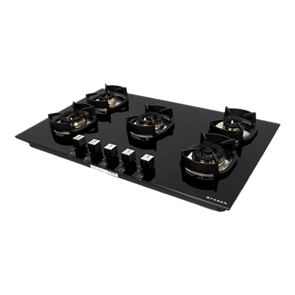 Faber Nexus IND HT905 CRS BR CI AI Toughened Glass Top 5 Burner Automatic Hob (Cast Iron Pan Support, Black)_10
