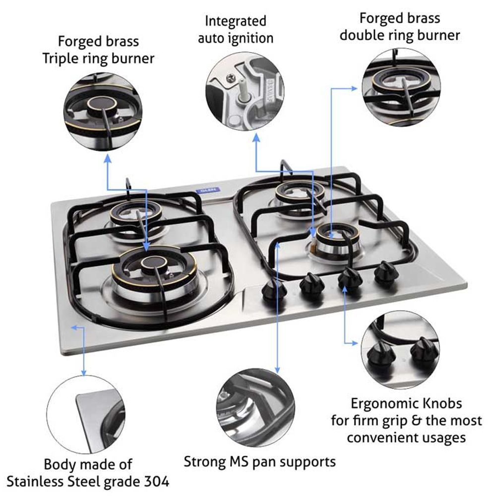 Glen 1061 DB TR SS 4 Burner Automatic Hob (Flame Setting Function, Silver) Glen 1061 DB TR SS 4 Burner Automatic Hob (Flame Setting Function, Silver)_9