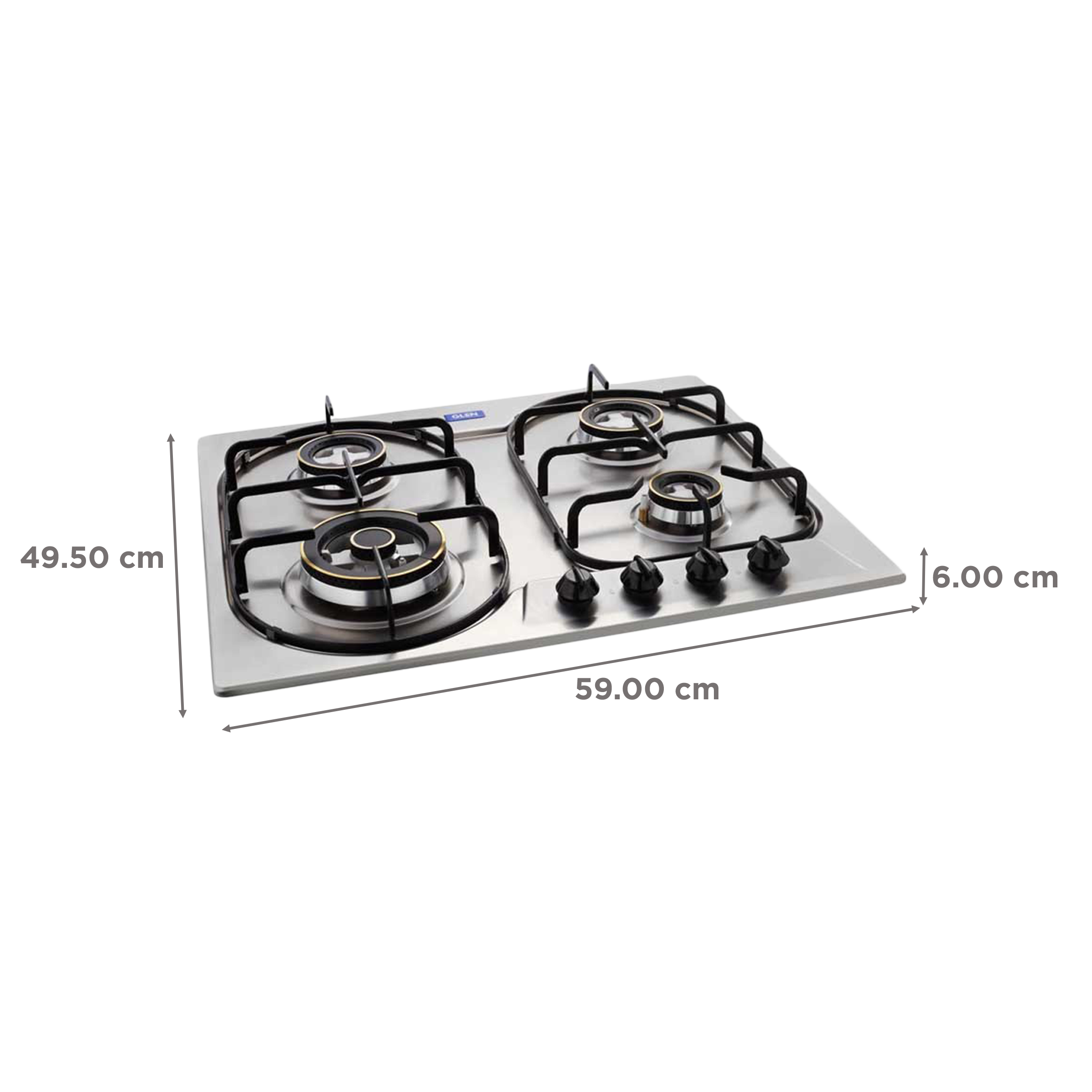 Glen 1061 DB TR SS 4 Burner Automatic Hob (Flame Setting Function, Silver) Glen 1061 DB TR SS 4 Burner Automatic Hob (Flame Setting Function, Silver)_2