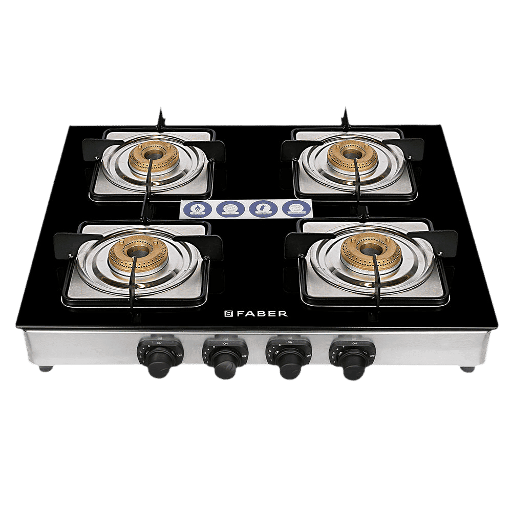 FABER Supreme Plus C Toughened Glass Top 4 Burner Manual Gas Stove (Anti Leak Technology, Black)_16