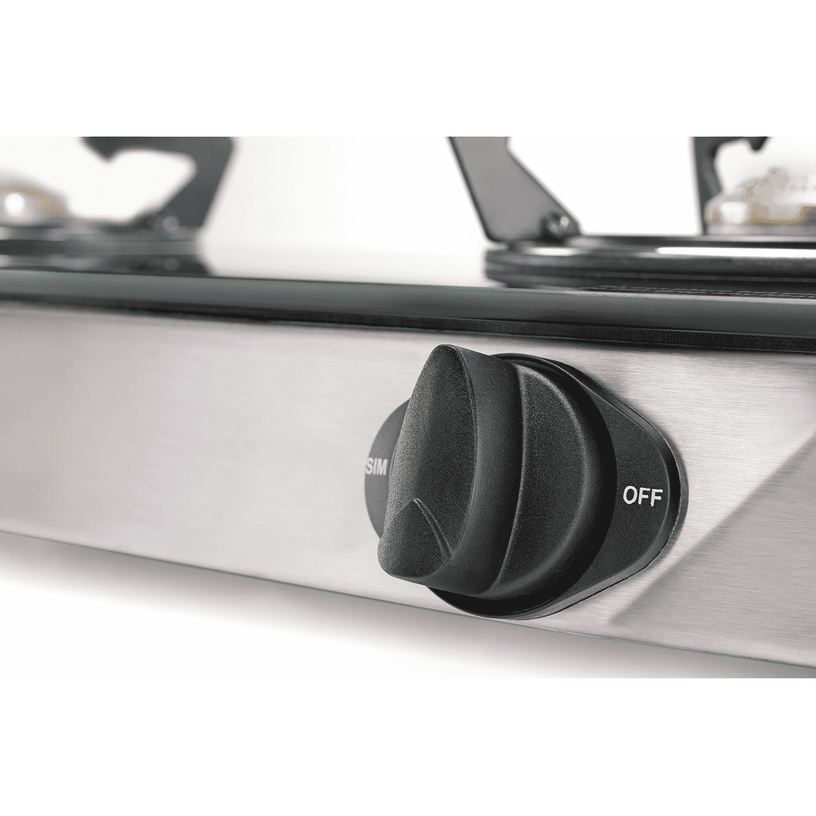 USHA Ebony Neo GS2003 Toughened Glass Top 2 Burner Manual Gas Stove (Powder Coated Pan Support, Black)_8