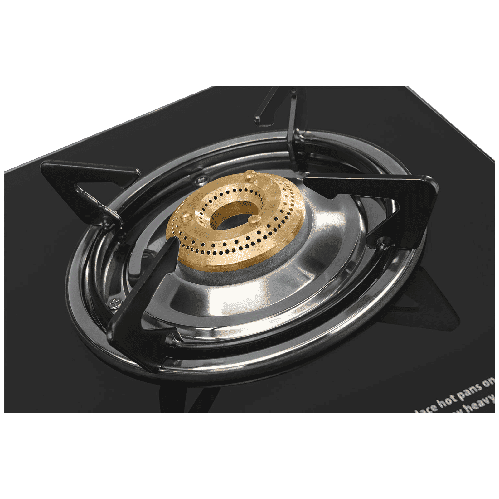 USHA Ebony Neo GS2003 Toughened Glass Top 2 Burner Manual Gas Stove (Powder Coated Pan Support, Black)_4