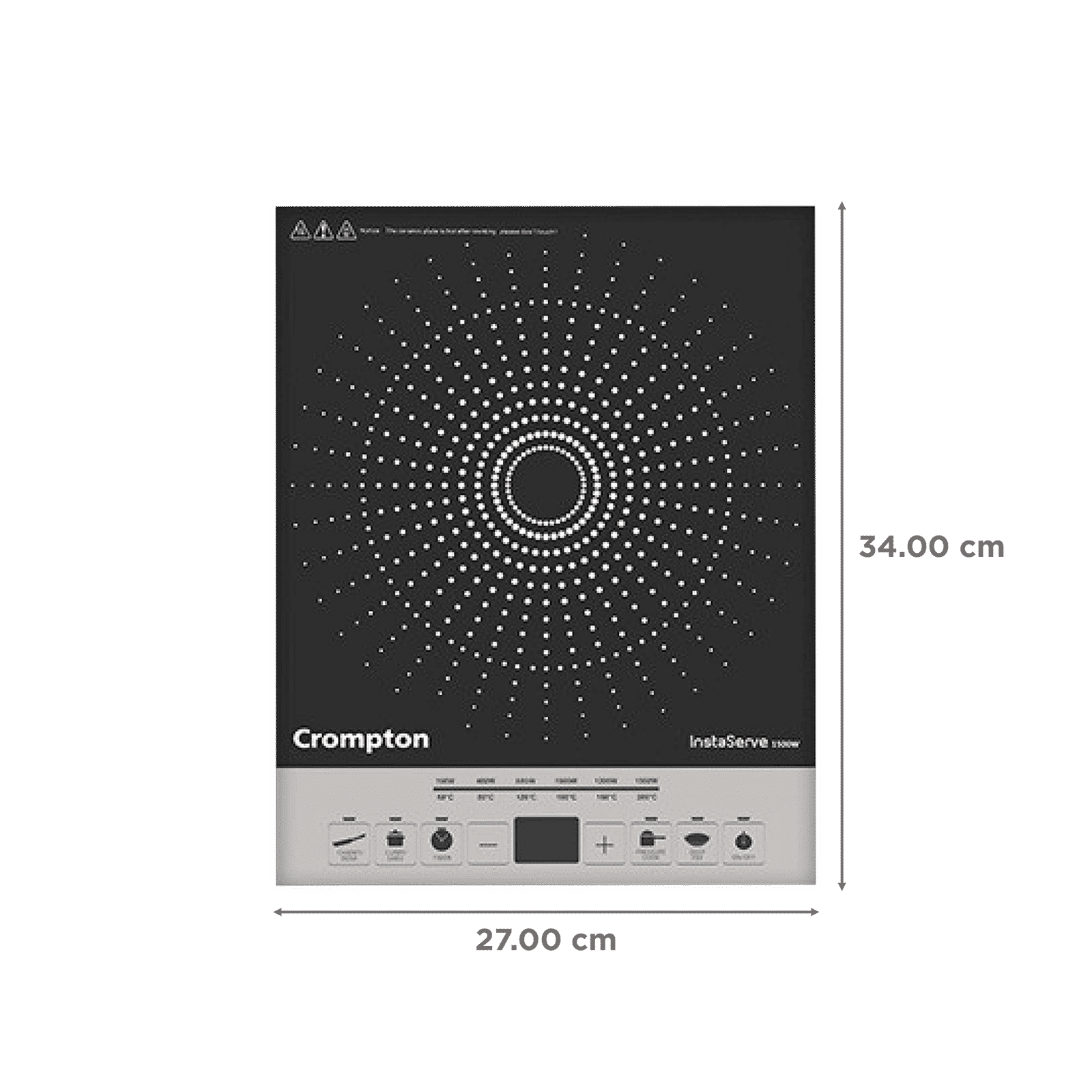 Crompton InstaServe 1500W Induction Cooktop with 4 Preset Menus_2