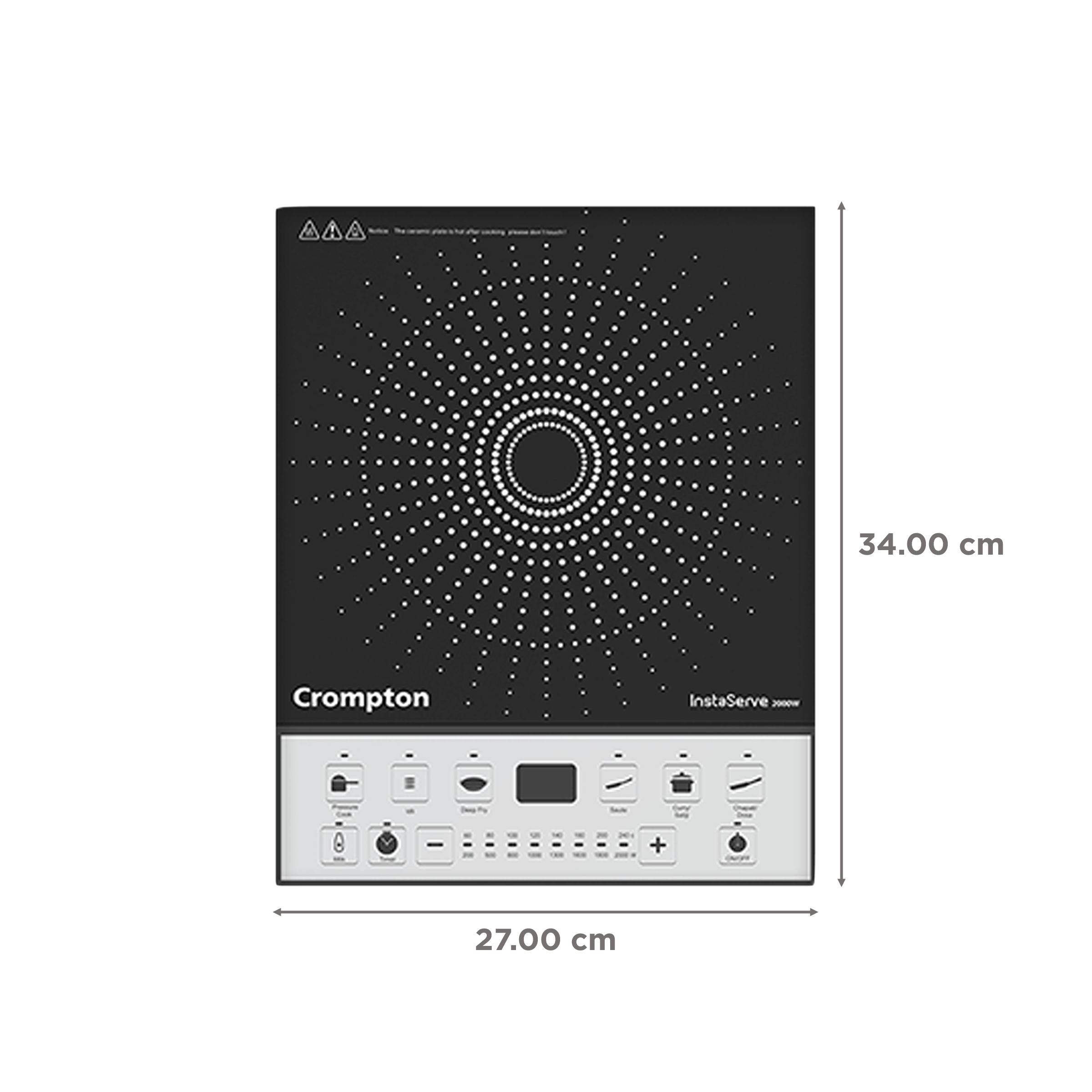 Crompton InstaServe 2000W Induction Cooktop with 7 Preset Menus_2