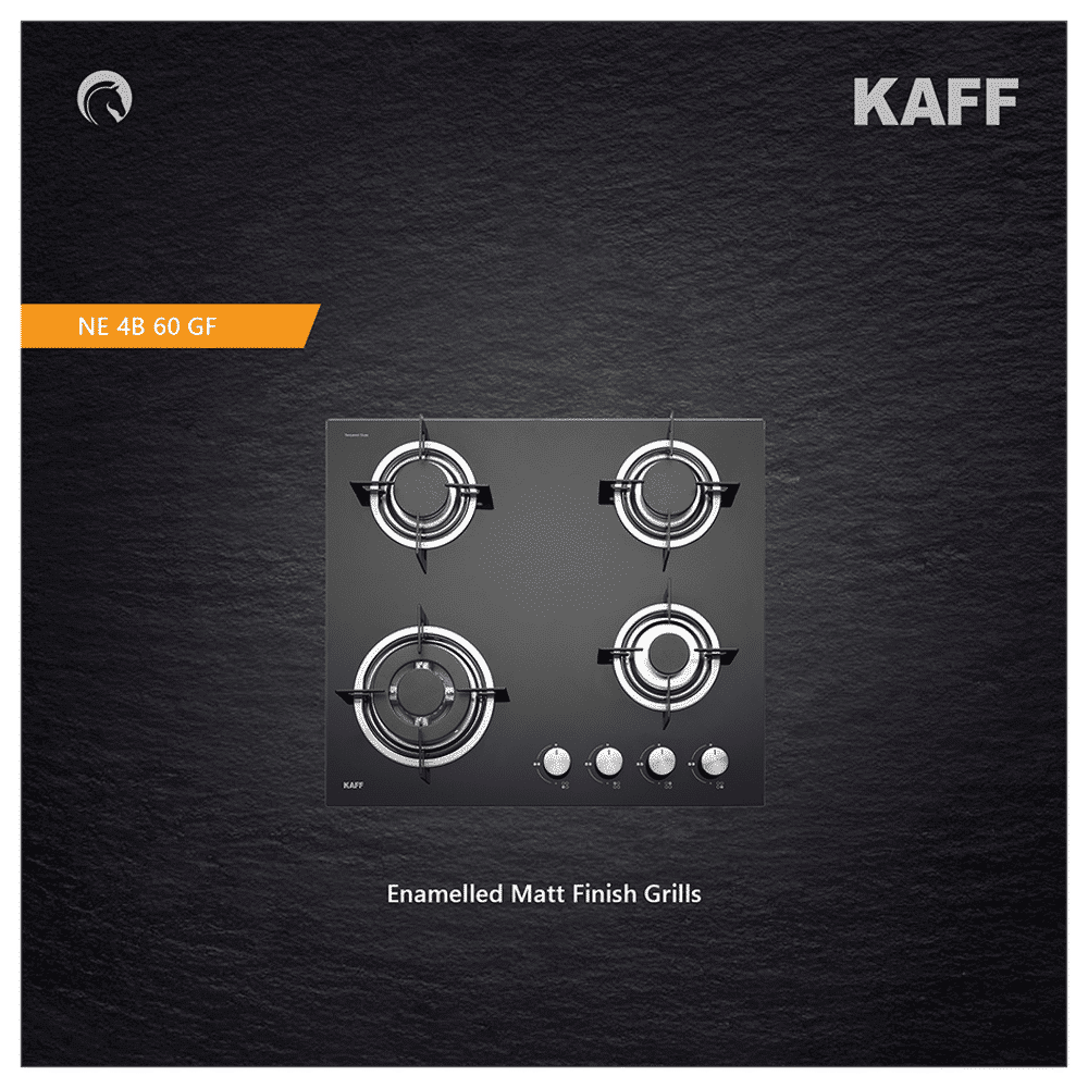 KAFF NE 4B 60 GF Tempered Glass Top 4 Burner Automatic Electric Hob (Enamelled Matt Finish Grills, Black)_12