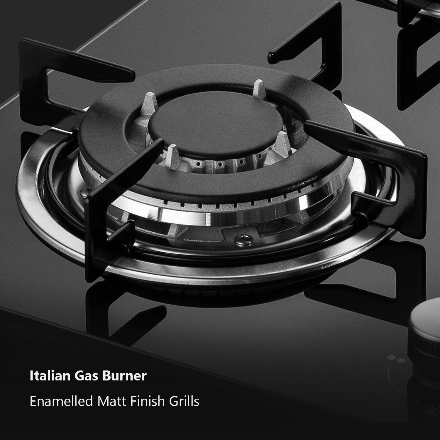 KAFF NE 4B 60 GF Tempered Glass Top 4 Burner Automatic Electric Hob (Enamelled Matt Finish Grills, Black)_17