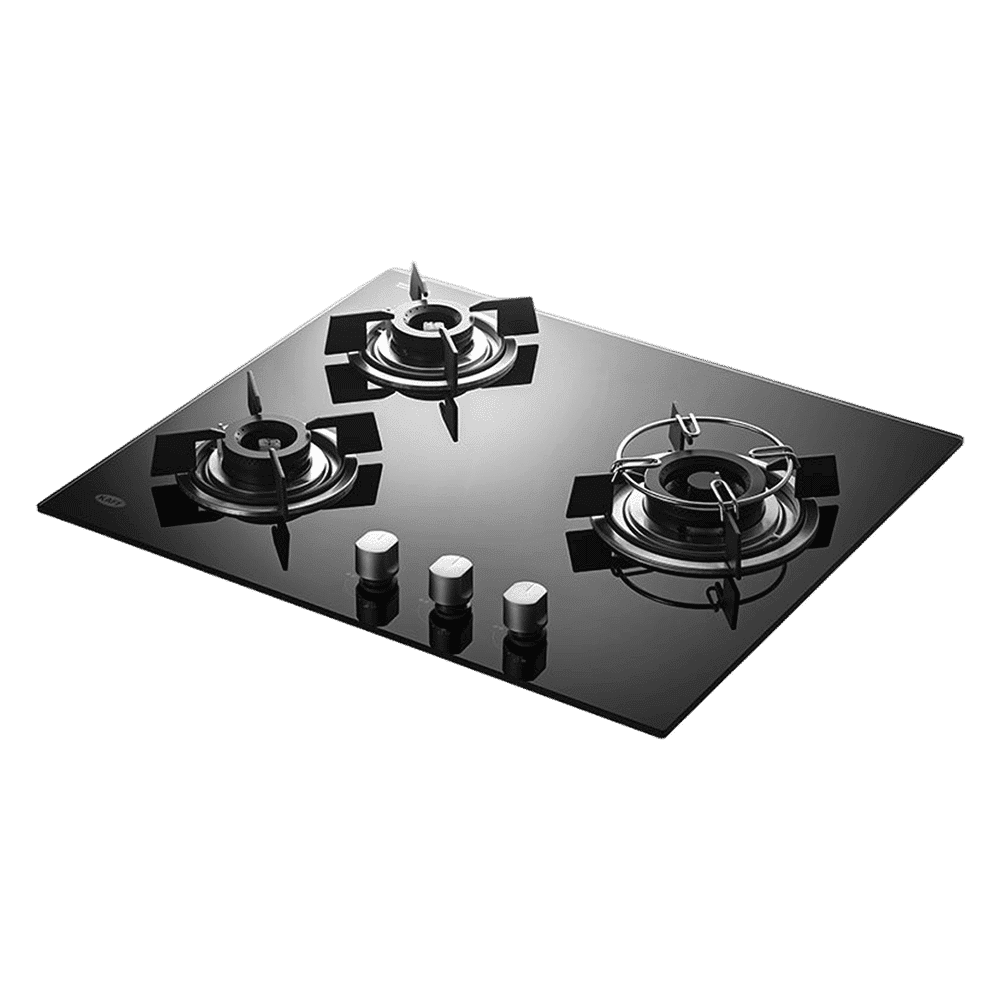 KAFF HBR 603 B Tempered Glass Top 3 Burner Automatic Electric Hob (Matte Enamelled Pan Support, Black)_1