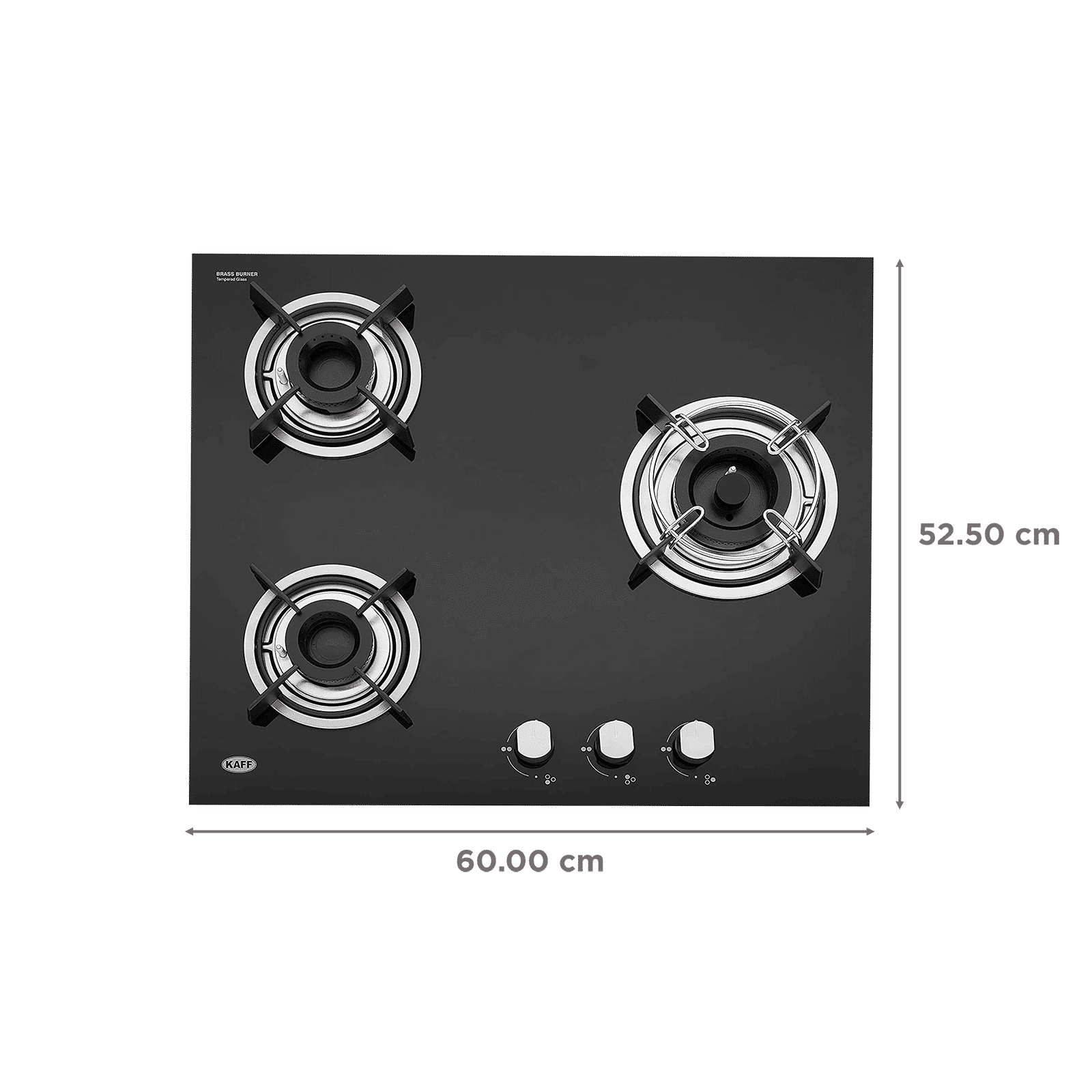 KAFF HBR 603 B Tempered Glass Top 3 Burner Automatic Electric Hob (Matte Enamelled Pan Support, Black)_2