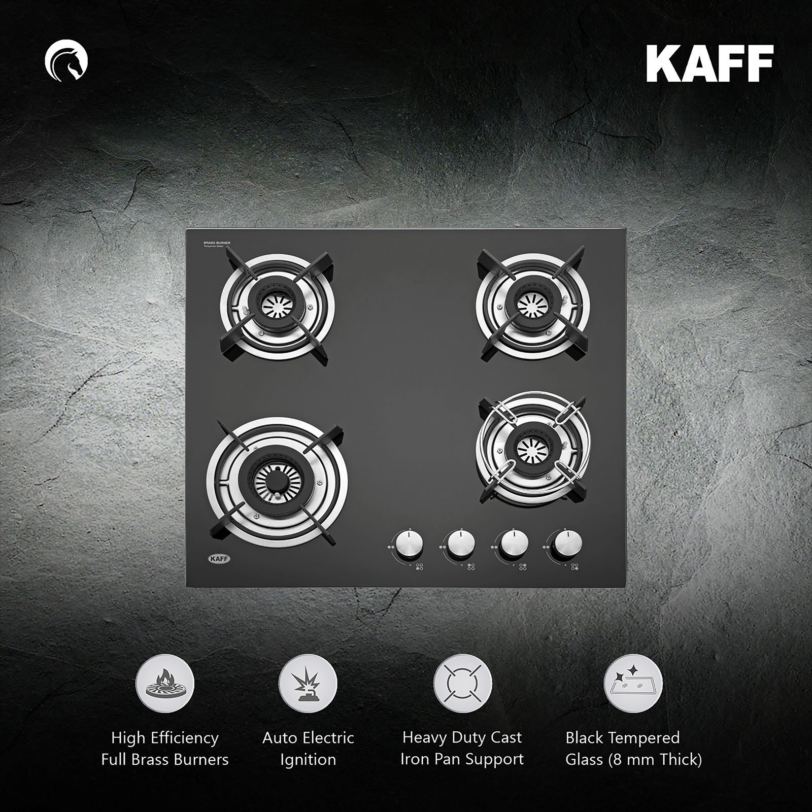 KAFF HBR 604 A Tempered Glass Top 4 Burner Automatic Electric Hob (Matte Enamelled Pan Support, Black)_16