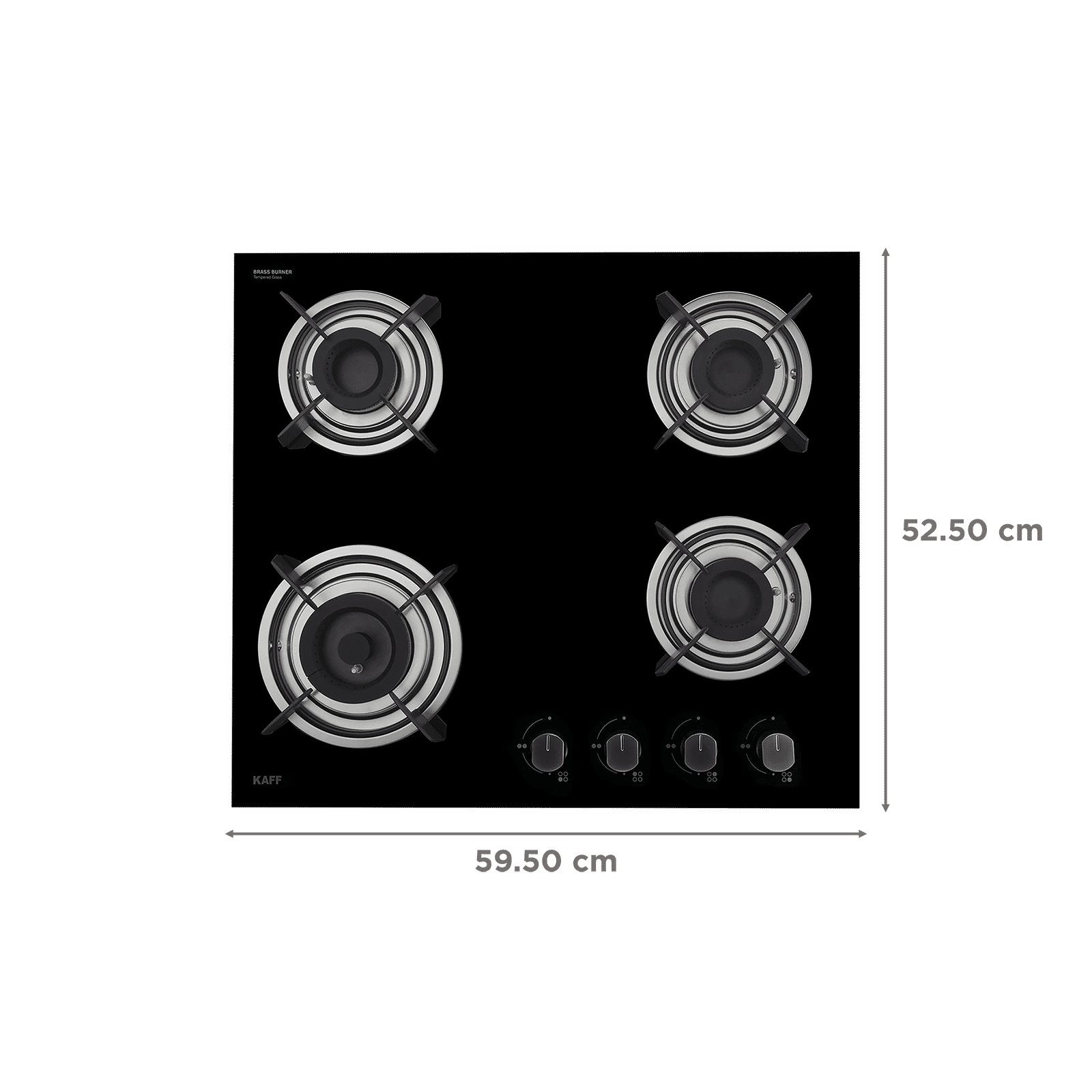 KAFF HBR 604 A Tempered Glass Top 4 Burner Automatic Electric Hob (Matte Enamelled Pan Support, Black)_2