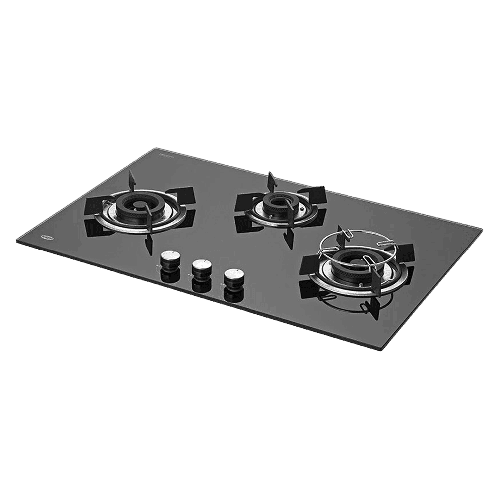 KAFF HBR 783 B Tempered Glass Top 3 Burner Automatic Electric Hob (Matte Enamelled Pan Support, Black)_1
