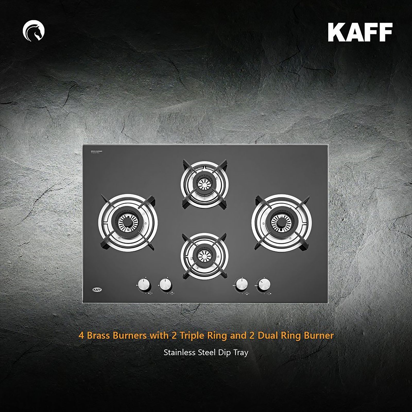 KAFF HBR 784 A Tempered Glass Top 4 Burner Automatic Electric Hob (Enamelled Matt Finish Grills, Black)_6
